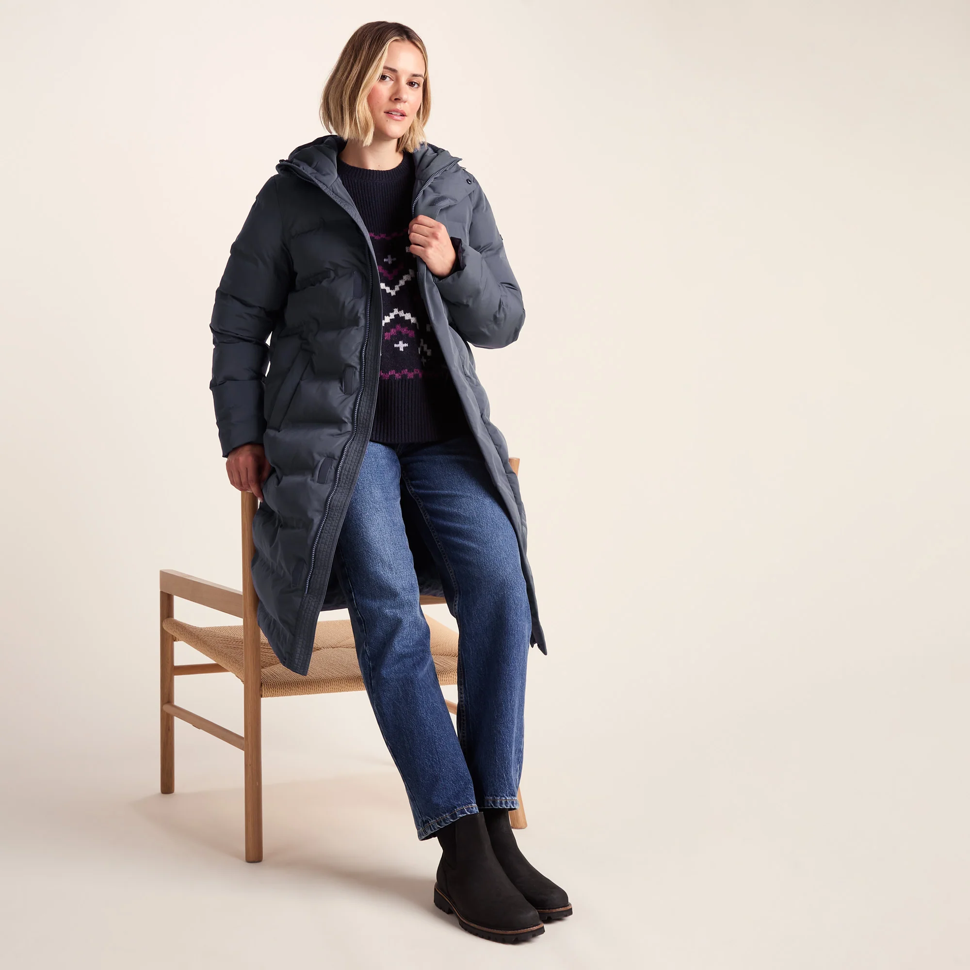 Glaston Womens Shower Resistant Insulated Parka - Washed Blue - Image 5