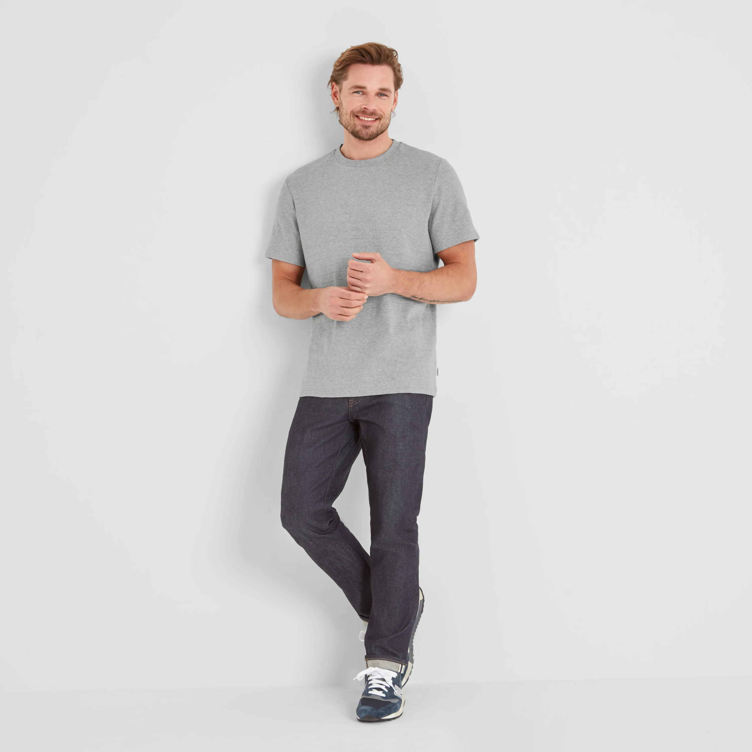 Goodman Mens Supersoft T-Shirt - Light Grey Marl - Image 4