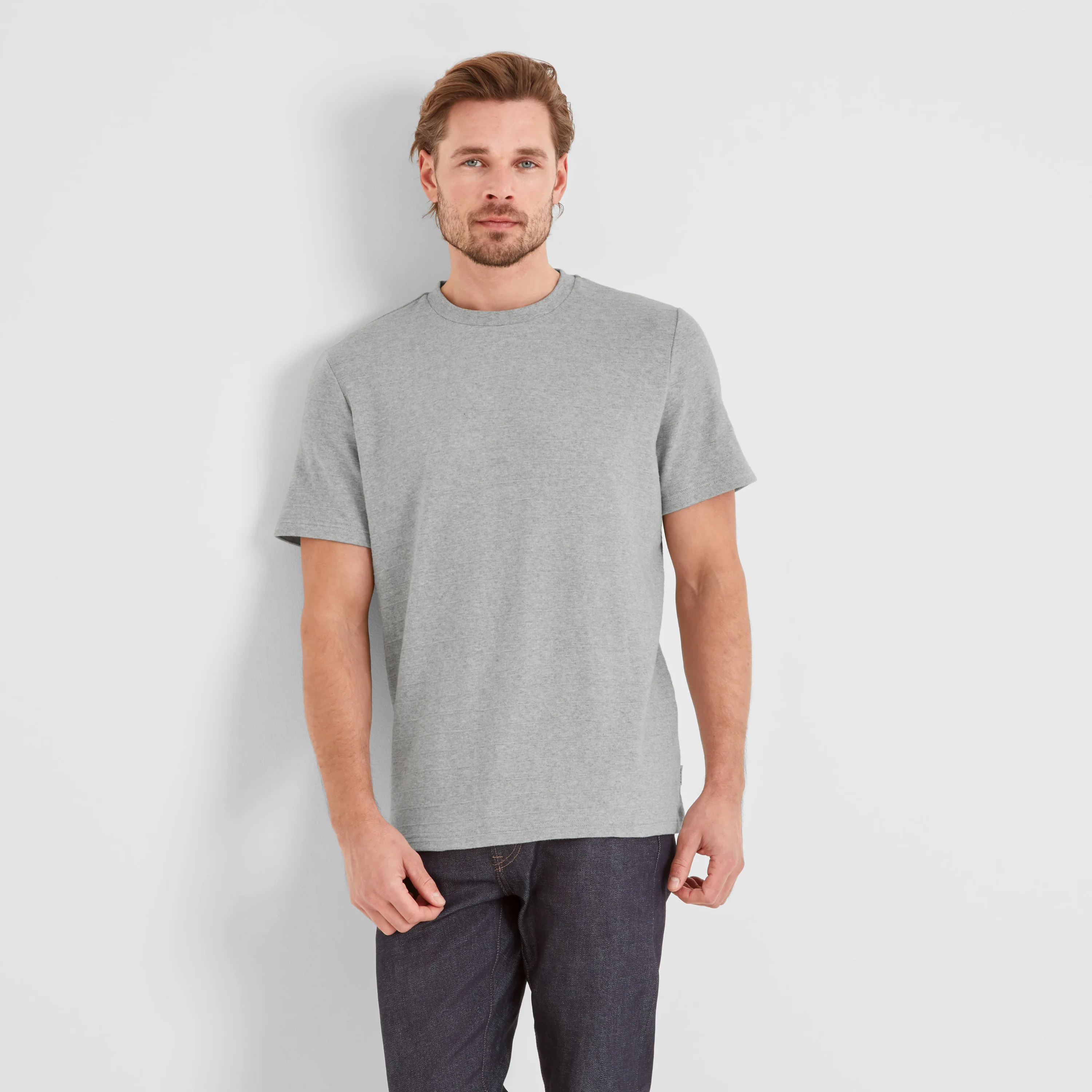 Goodman Mens Supersoft T-Shirt - Light Grey Marl - Image 5