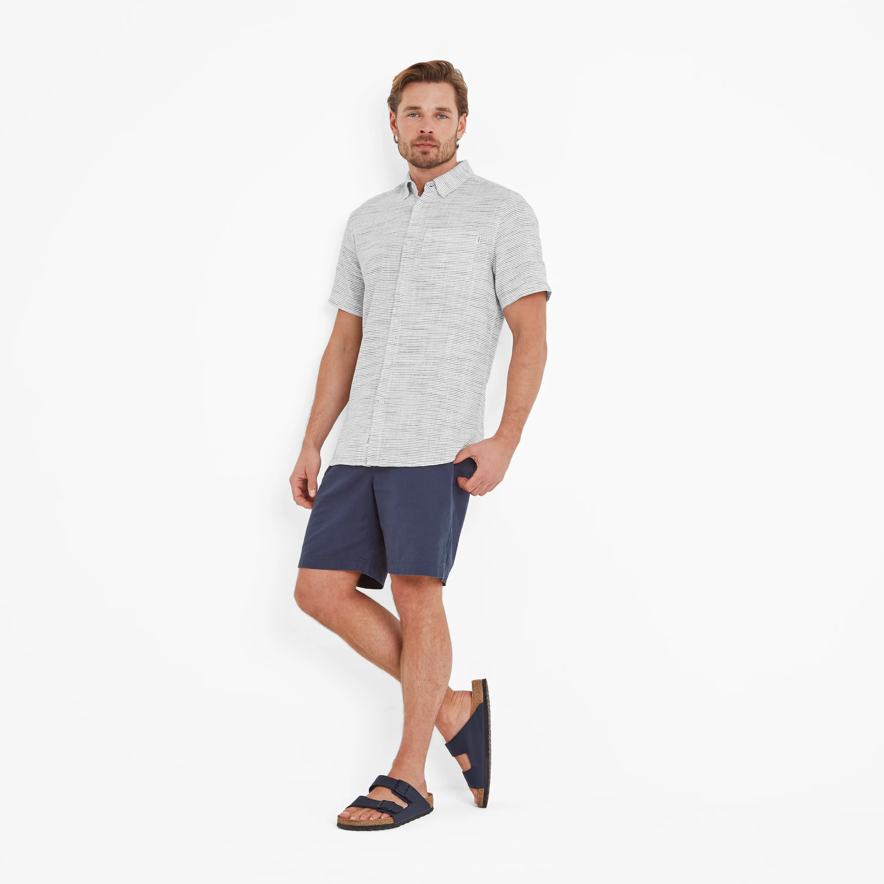 Greyson Mens 100% Cotton Short Sleeve Supersoft Shirt - Optic White