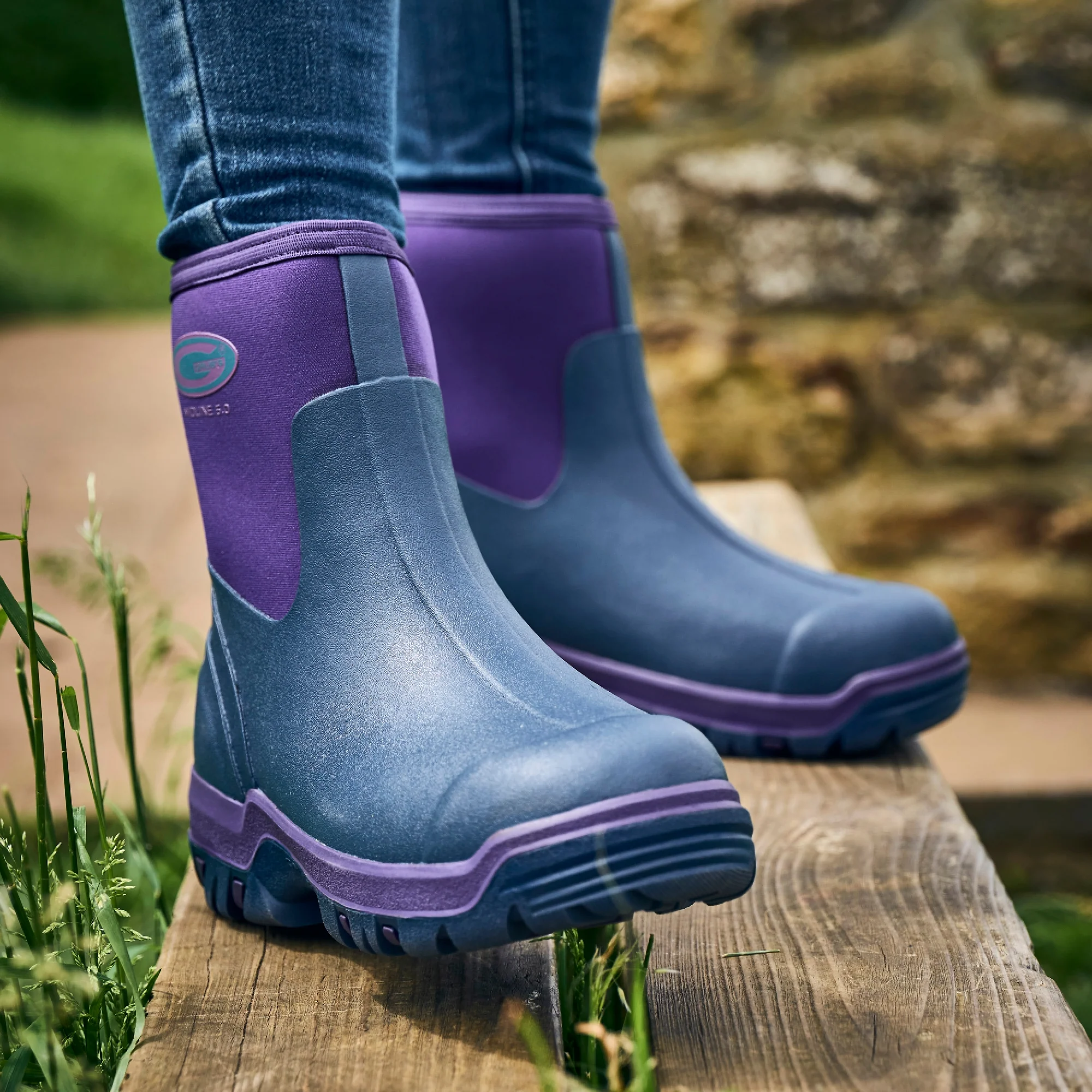 Grubs Boots Midline Mid Height Wellies Womens - Purple - Image 3