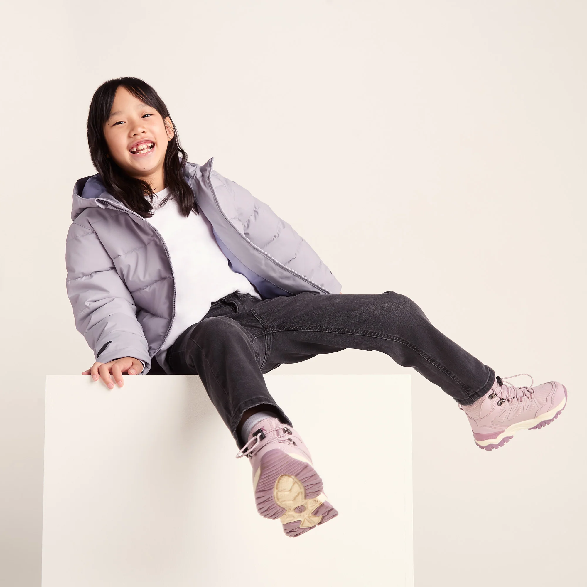 Harecroft Kids Padded Jacket - Lavender Grey - Image 5