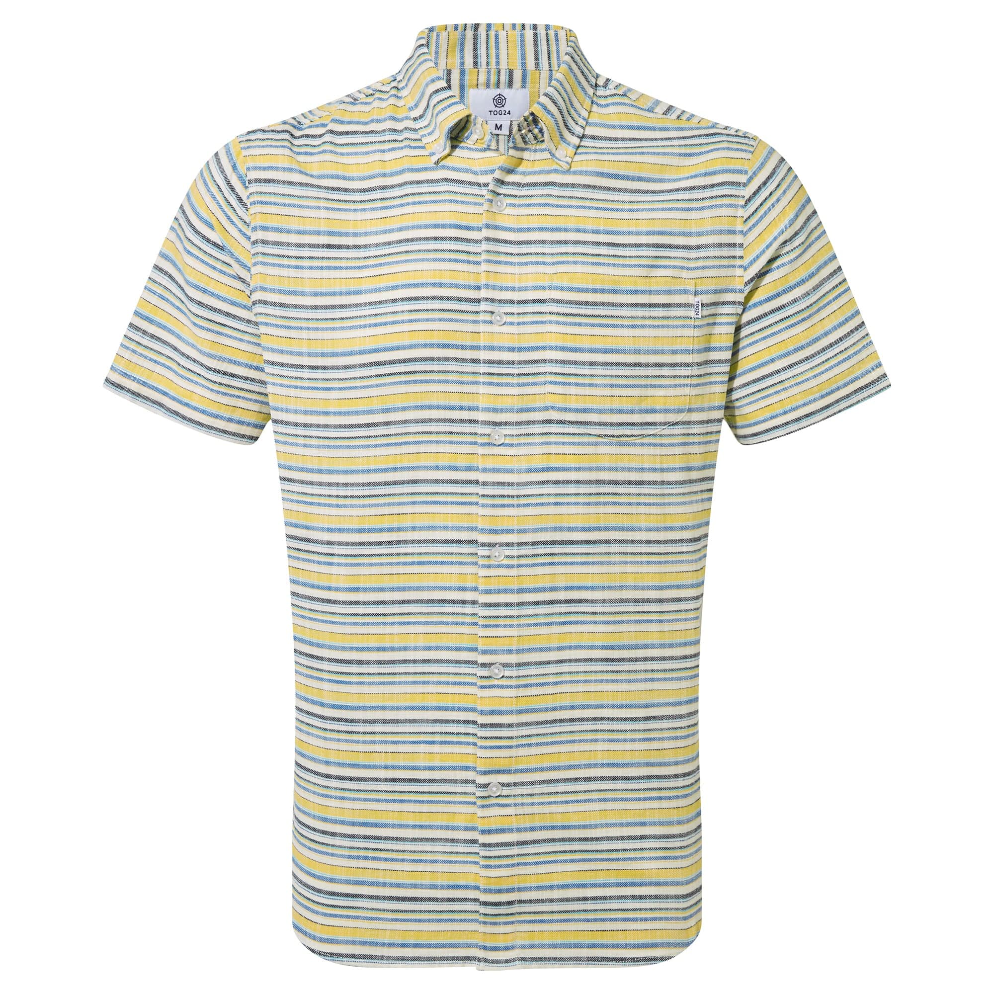 Harold Mens Short Sleeve Stripe Shirt - Aqua - Image 5
