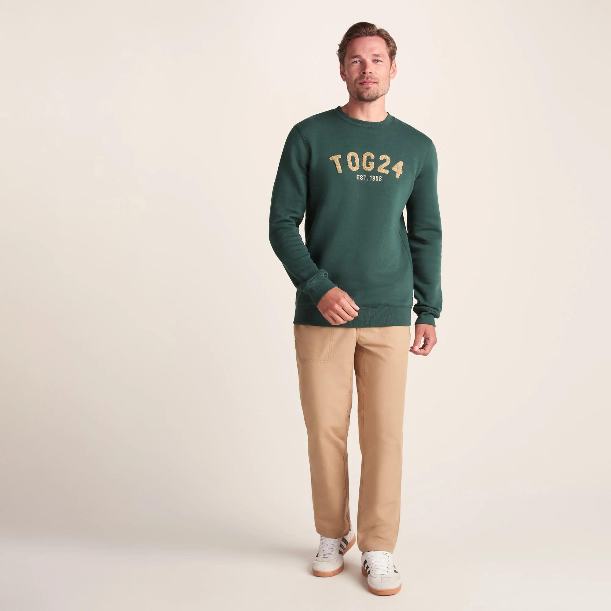 Hawnby Mens Cotton Blend Sweat - Racing Green - Image 3