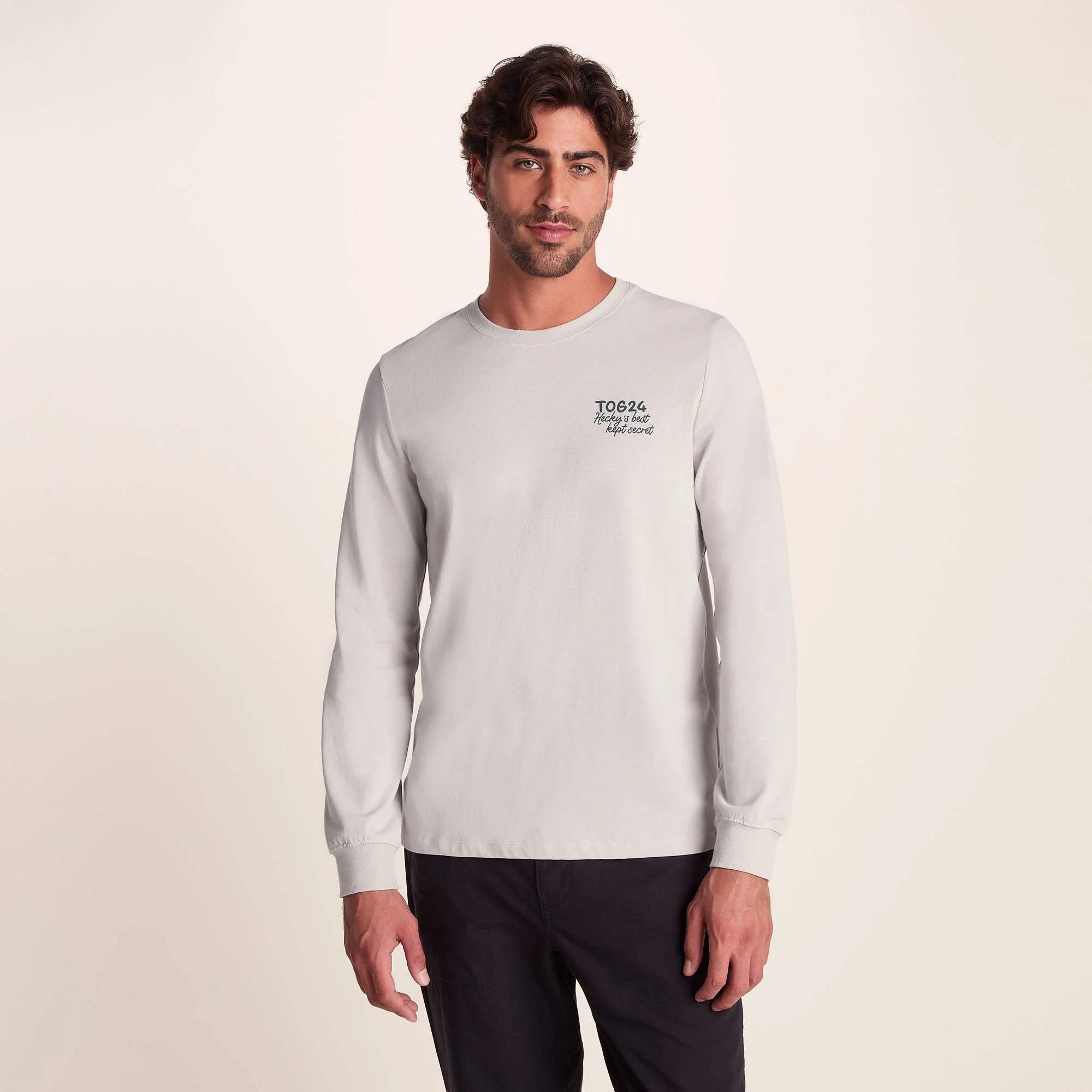 Hecky Mens Long Sleeve T-Shirt - Raincloud - Image 5