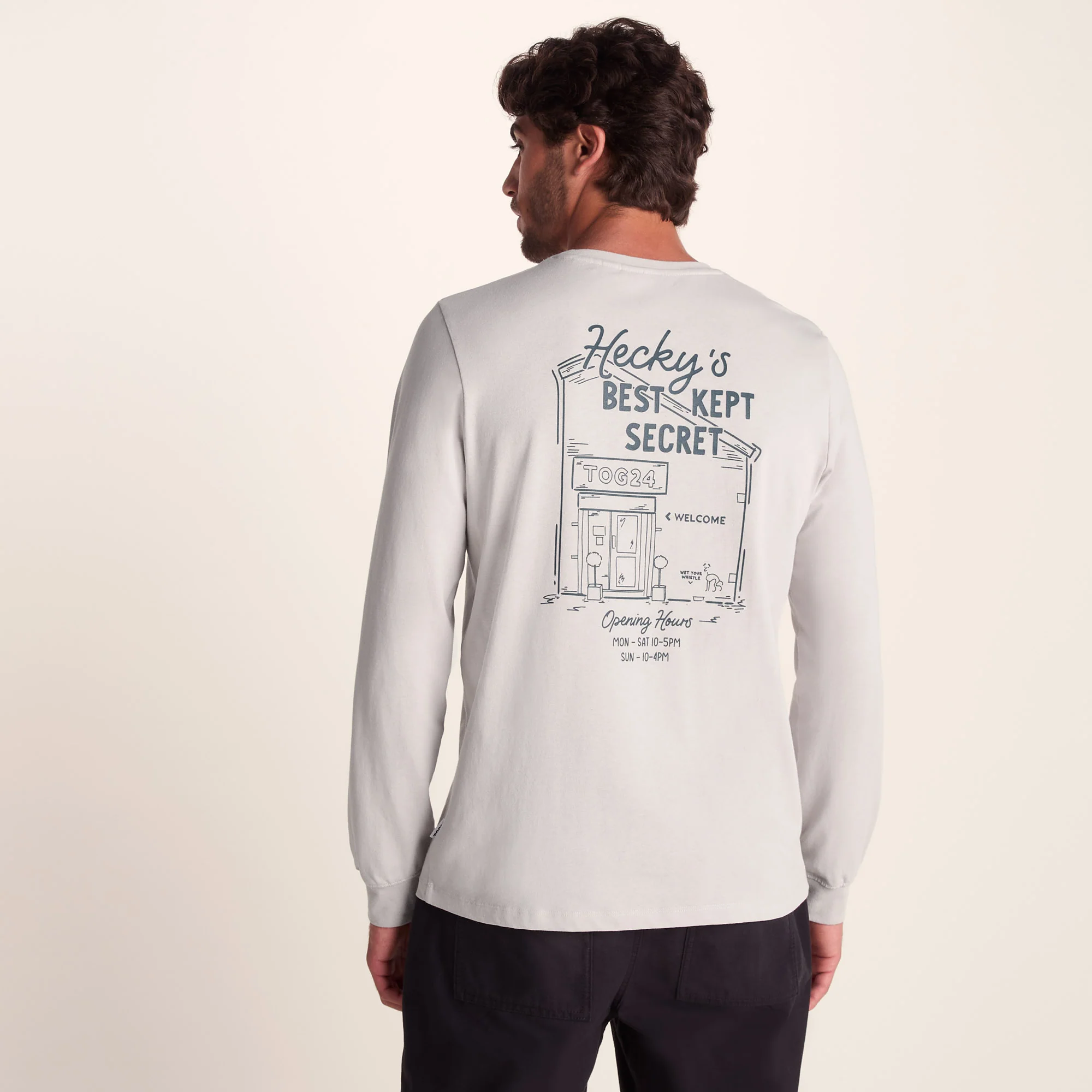 Hecky Mens Long Sleeve T-Shirt - Raincloud - Image 6