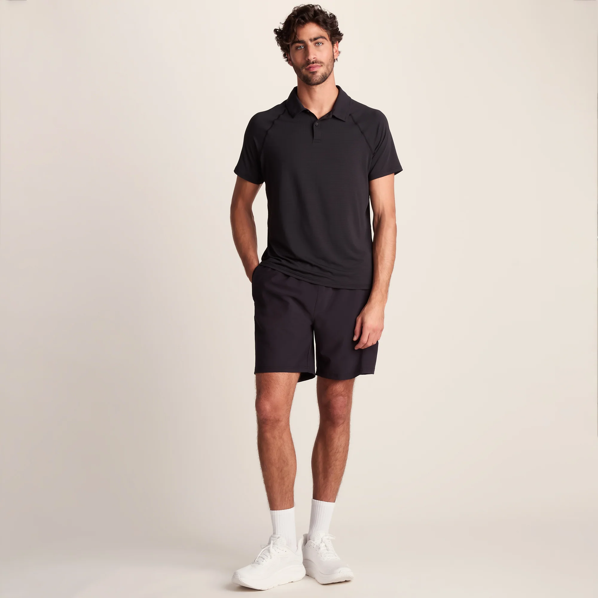 Hector Mens Performance Polo Shirt - Black - Image 2