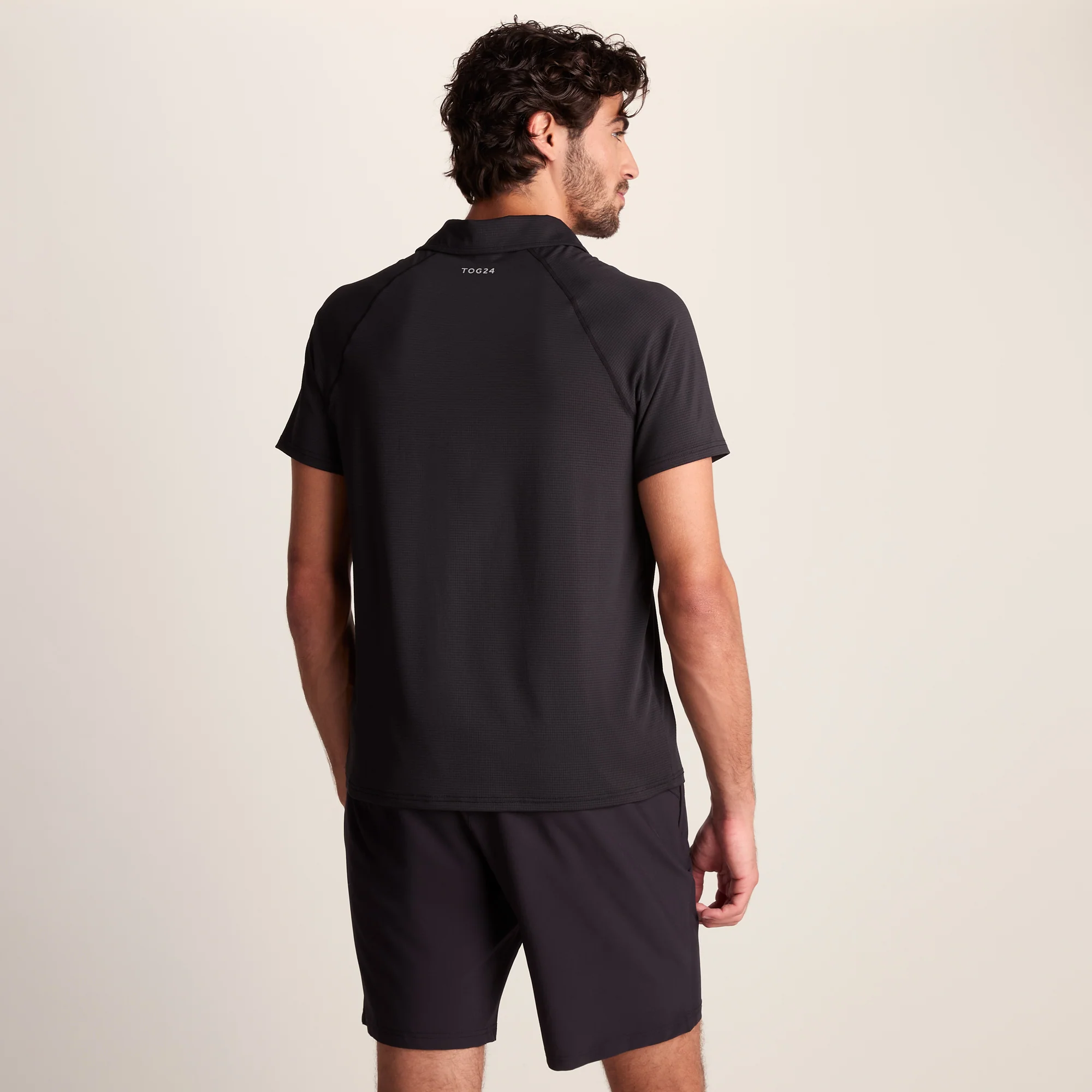 Hector Mens Performance Polo Shirt - Black - Image 3