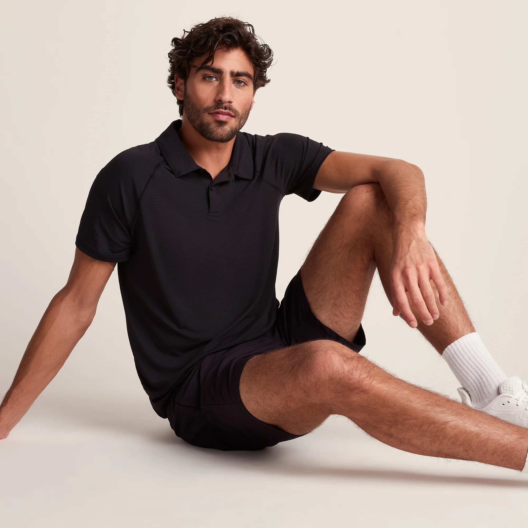 Hector Mens Performance Polo Shirt - Black - Image 4