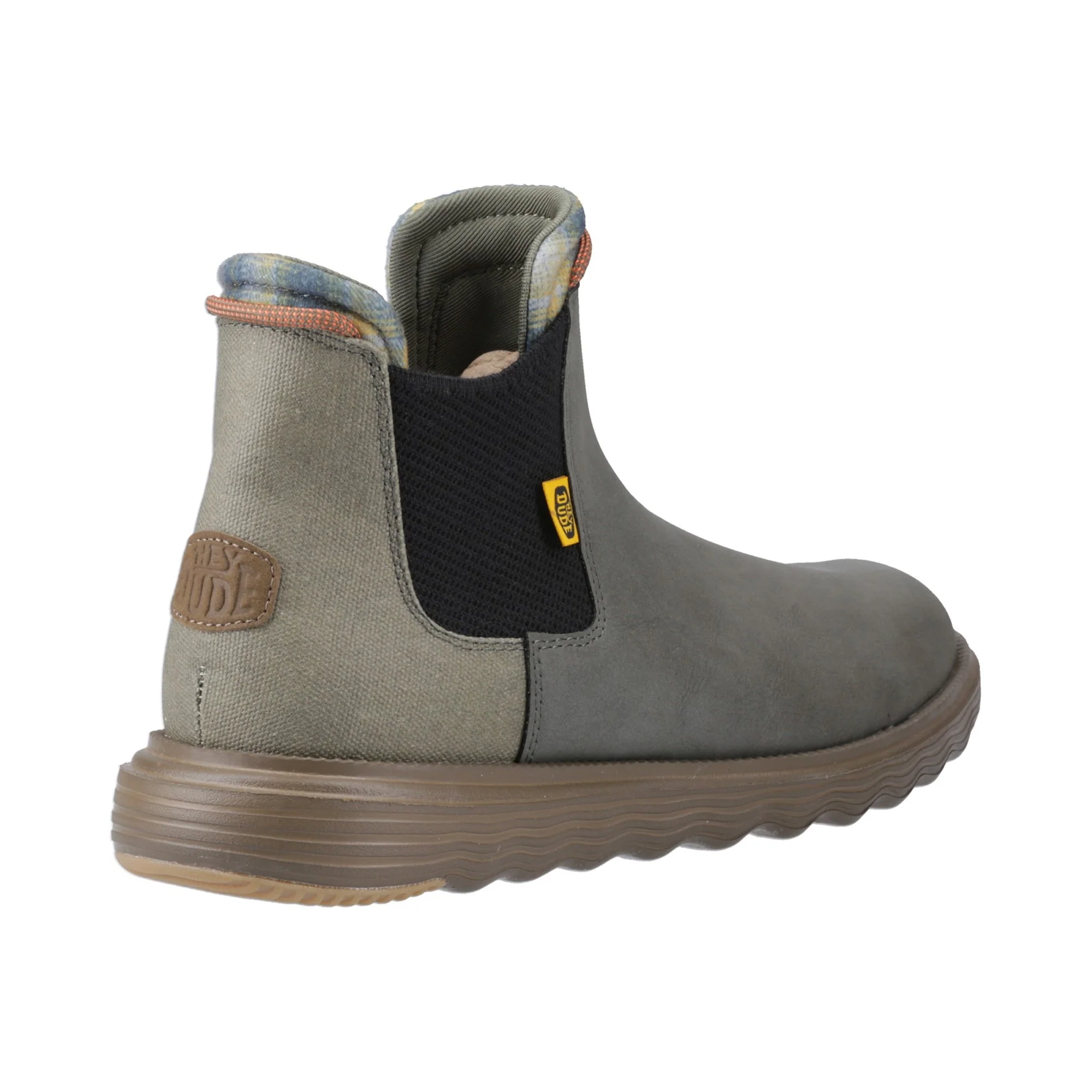 HEYDUDE Branson Classic Mens Boots - Dark Olive/Espresso - Image 2