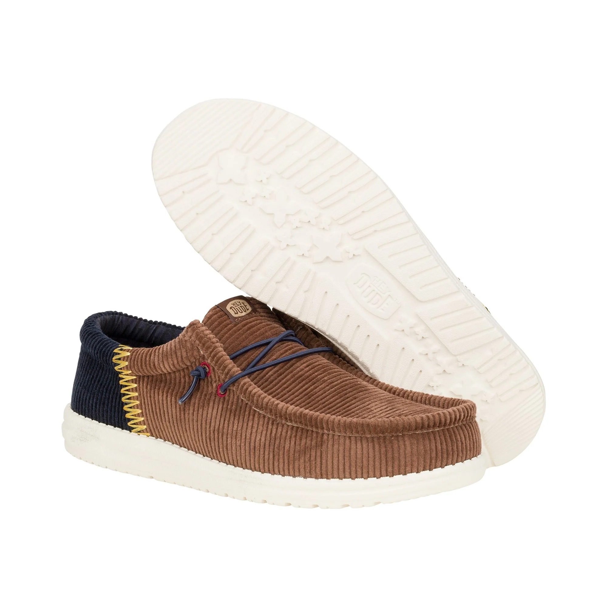 HEYDUDE Wally Funk Corduroy Mens Shoes - Espresso/Blue Jean - Image 3