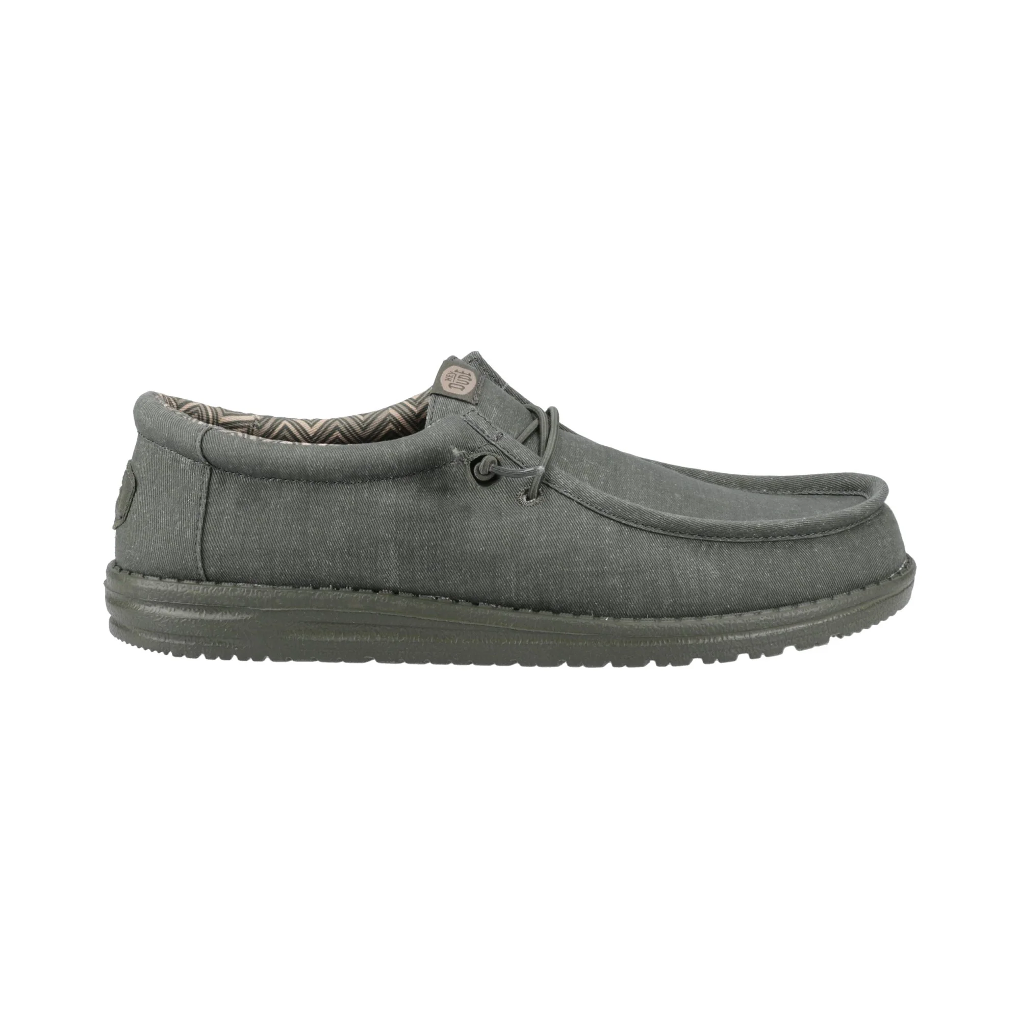 HEYDUDE Wally Stretch Canvas Mens Shoes - Deep Green - Image 4