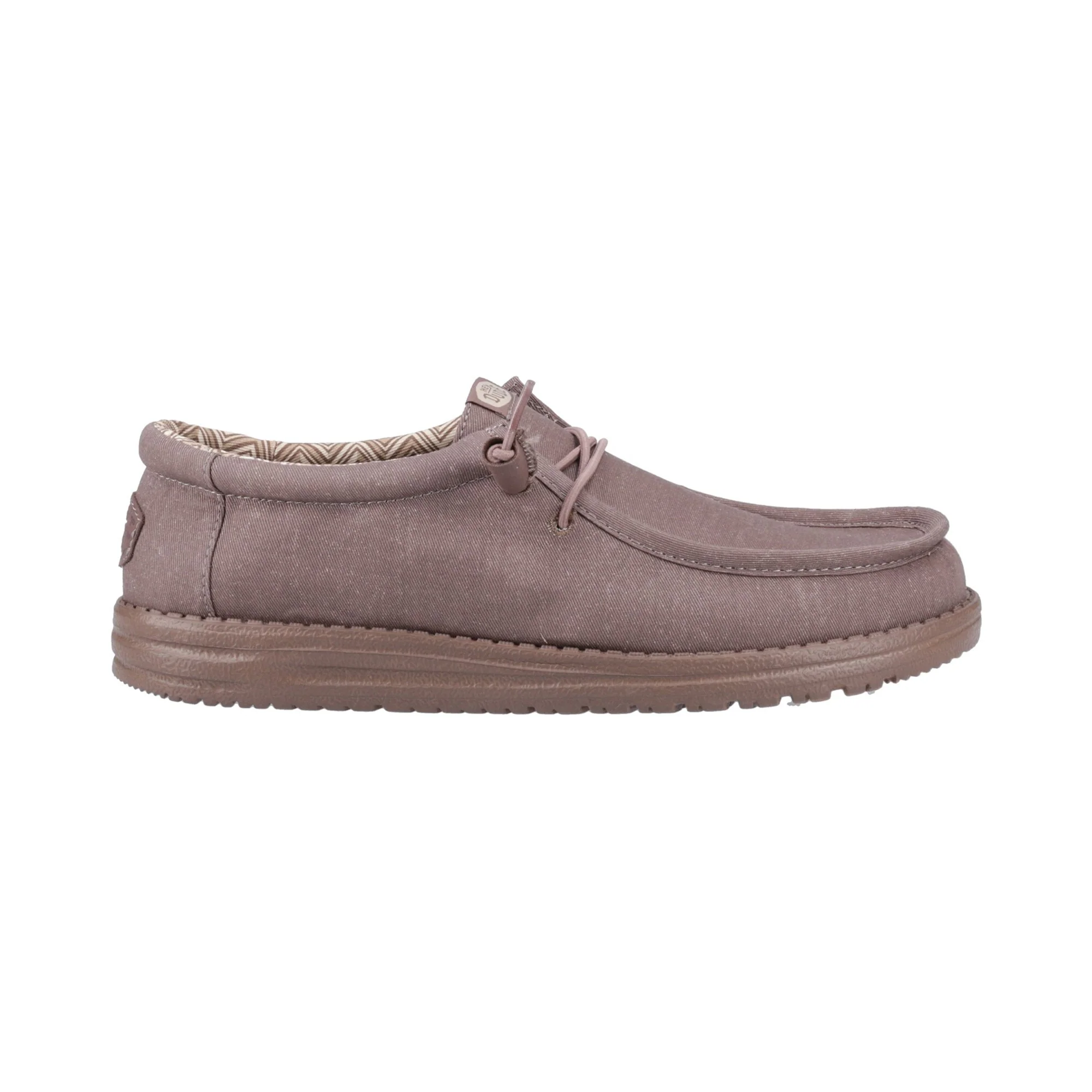 HEYDUDE Wally Stretch Canvas Mens Shoes - Deep Taupe - Image 4