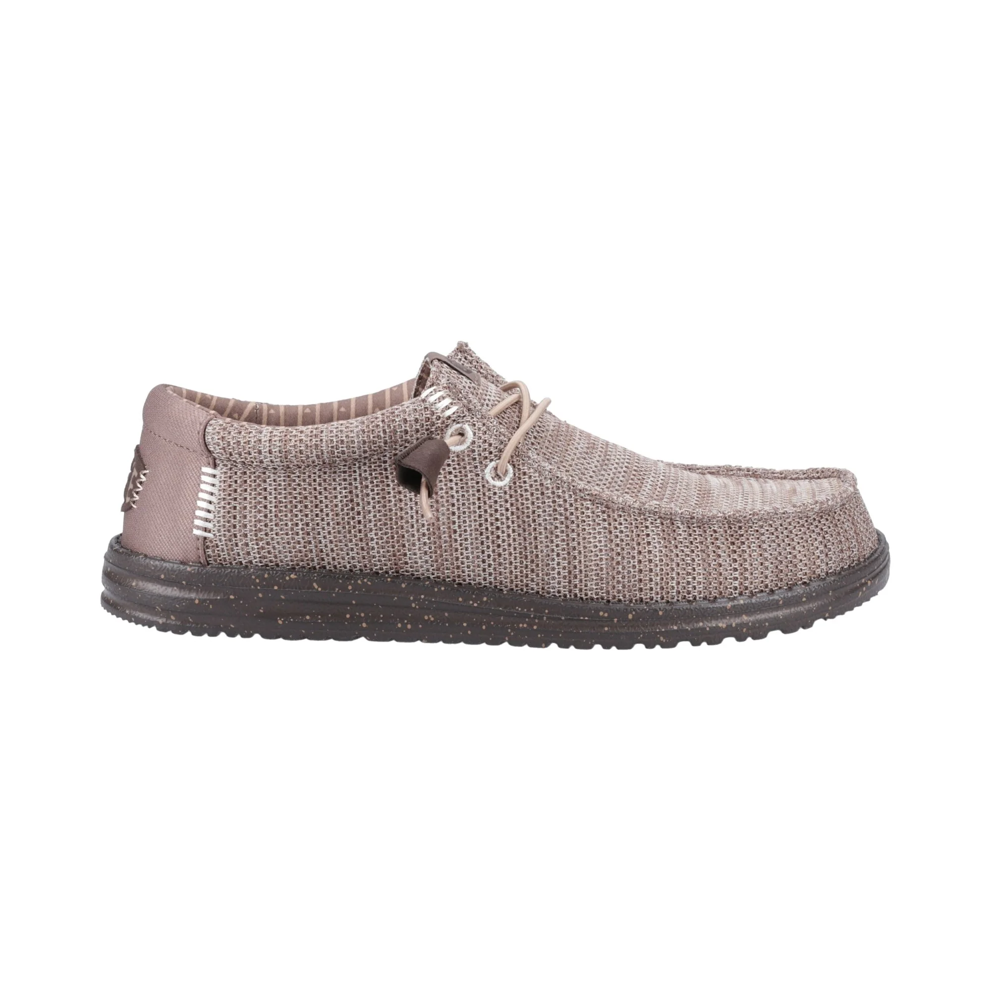 HEYDUDE Wally Stretch Mesh Mens Shoes - Deep Taupe/Mole Brown - Image 4