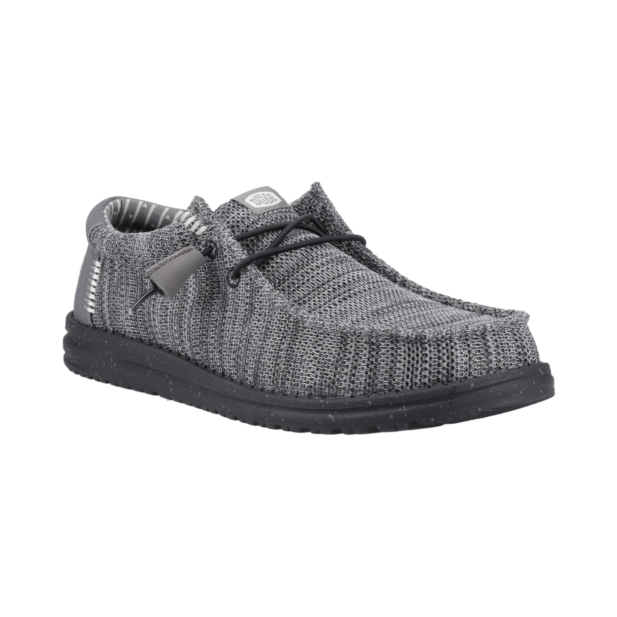 HEYDUDE Wally Stretch Mesh Mens Shoes - Granite Grey/Black