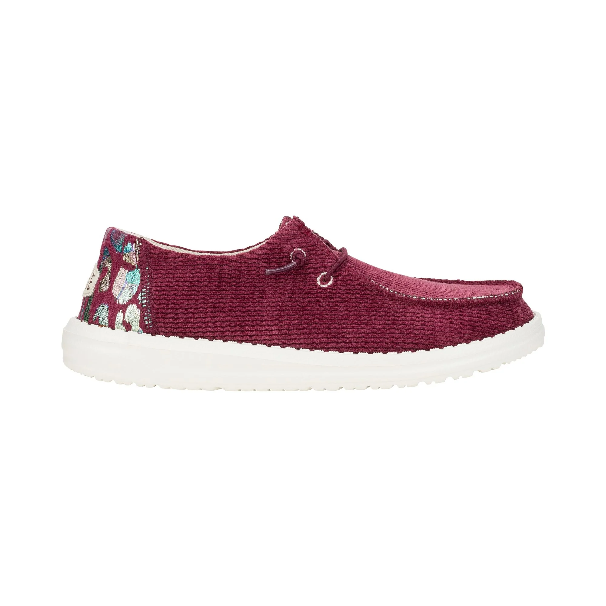 HEYDUDE Wendy Corduroy Leo Womens Shoes - Burgundy - Image 4