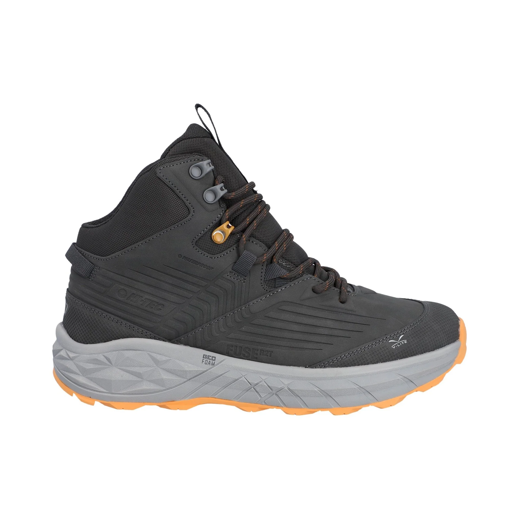 Hi-Tec Fuse Trek Mid Mens Hiking Boot - Steel/Charcoal/Bright Marigold - Image 5