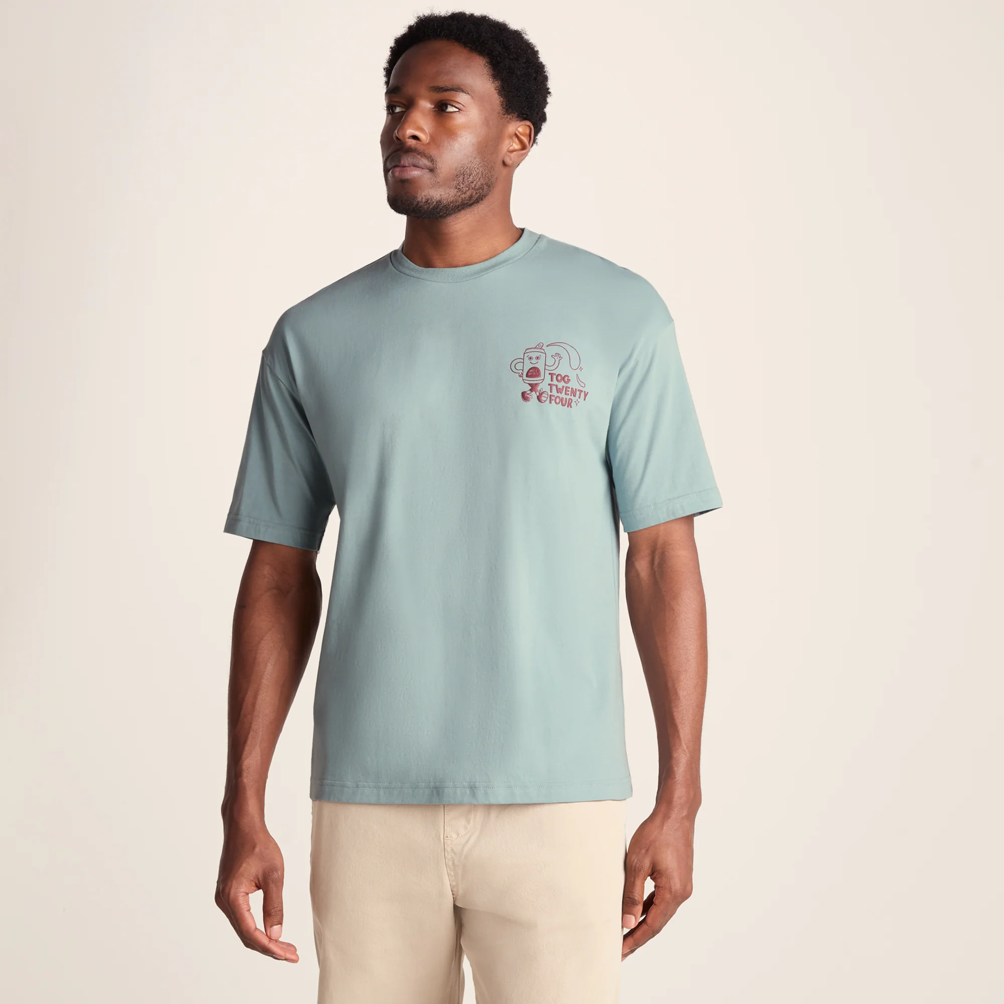 Hop Mens Relaxed Fit Premium Supersoft Hattie Clark T-Shirt - Summer Sky