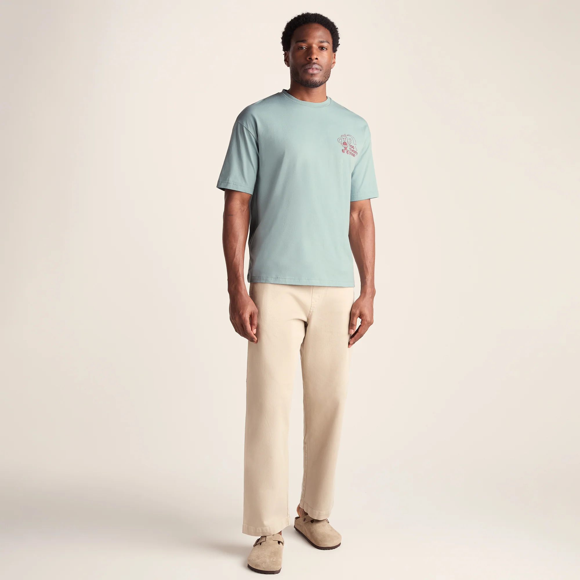 Hop Mens Relaxed Fit Premium Supersoft Hattie Clark T-Shirt - Summer Sky - Image 3