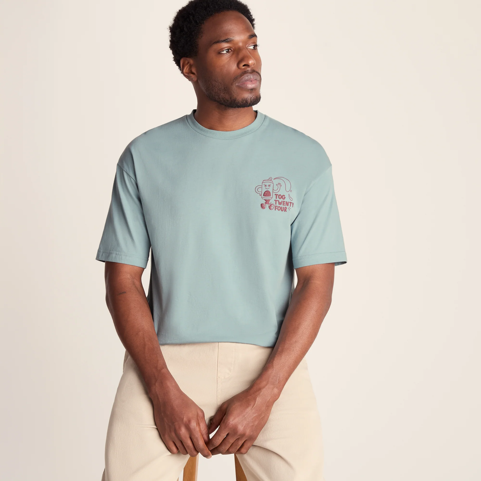 Hop Mens Relaxed Fit Premium Supersoft Hattie Clark T-Shirt - Summer Sky - Image 4
