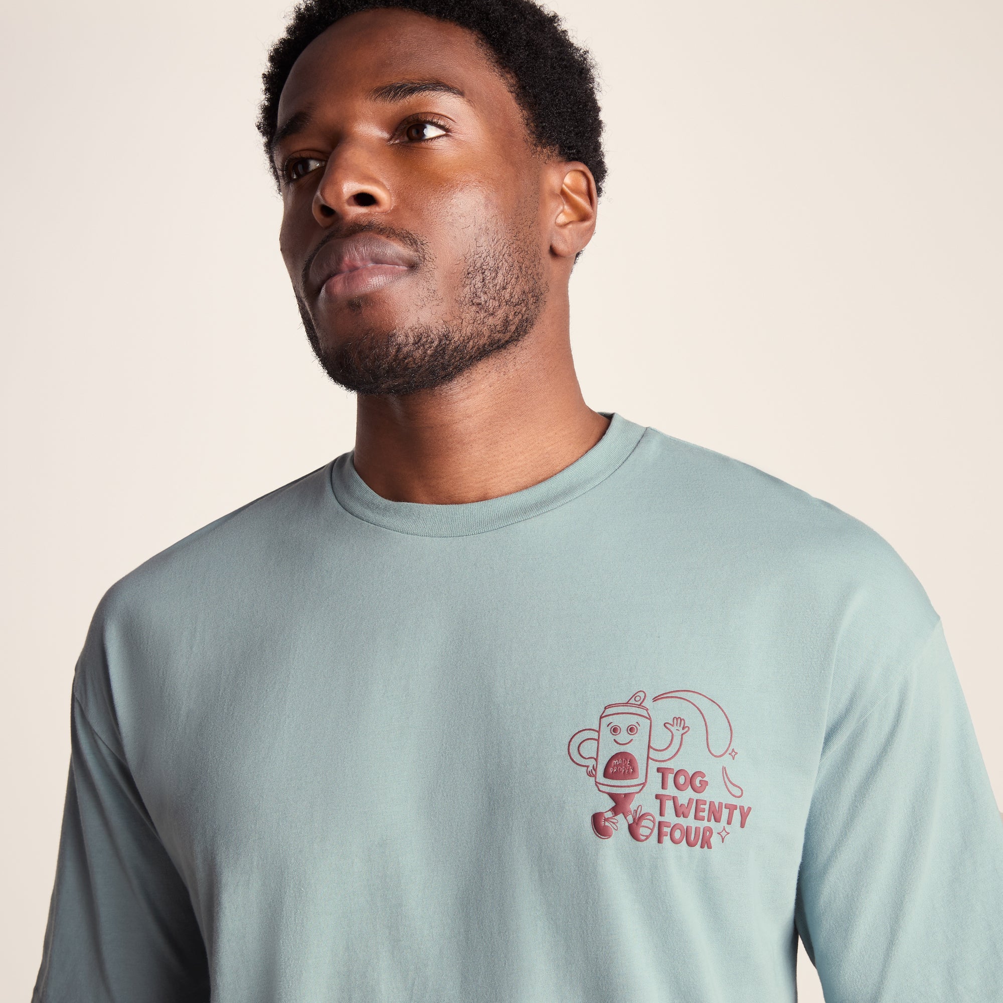 Hop Mens Relaxed Fit Premium Supersoft Hattie Clark T-Shirt - Summer Sky - Image 5