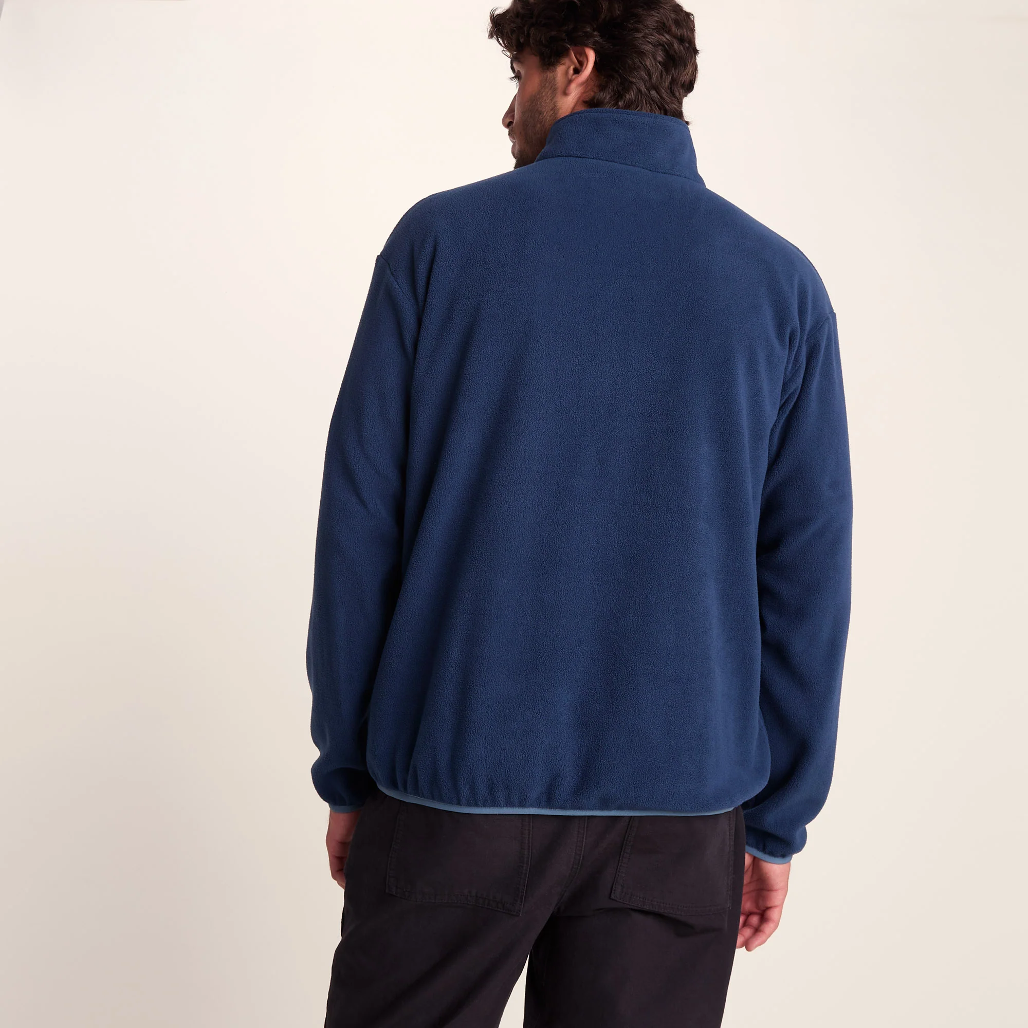 Horth Mens Half Zip Microfleece - Inky Blue/Blue Dolphin - Image 3