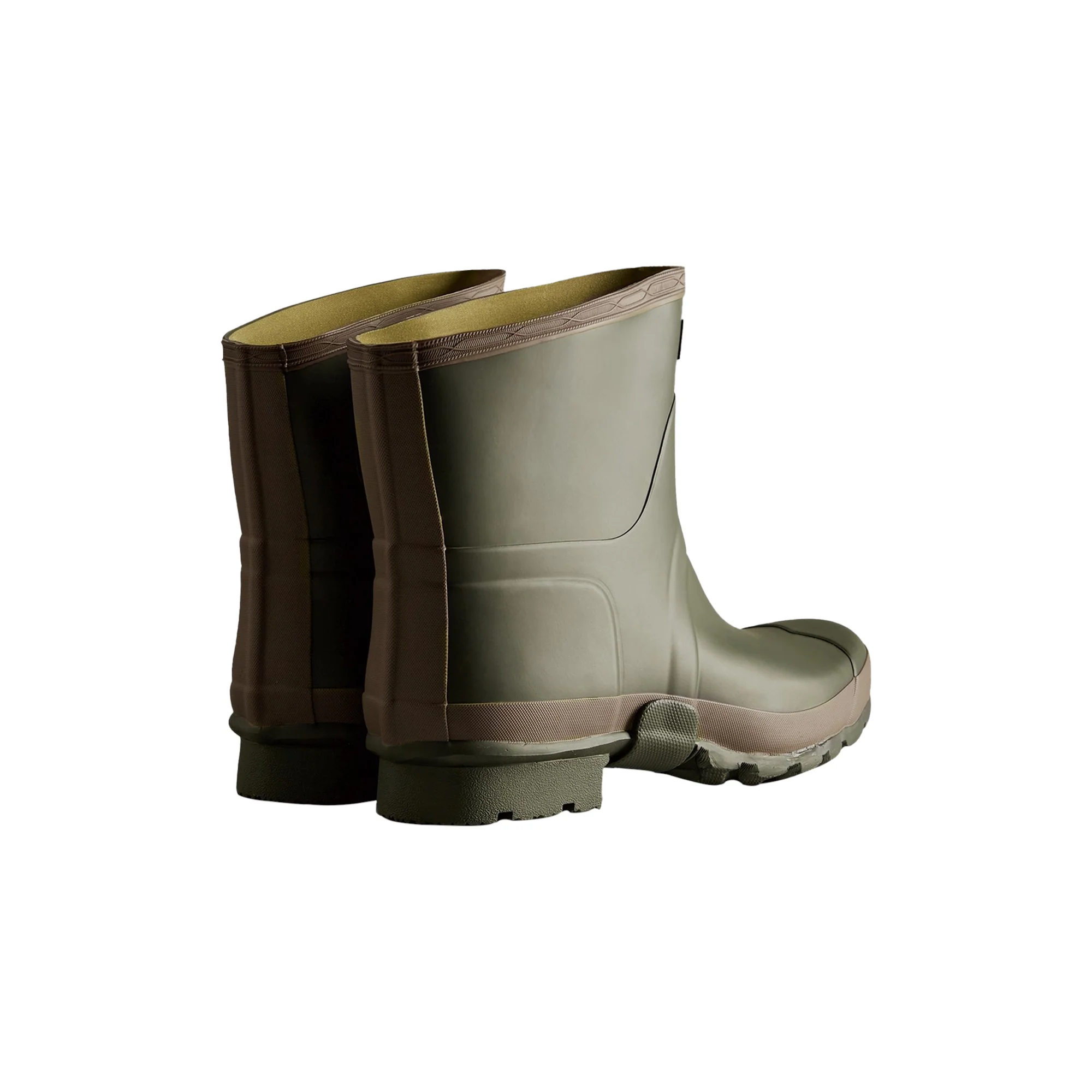 Hunter Gardener Short Mens Wellington Boot - Dark Olive/Clay - Image 5