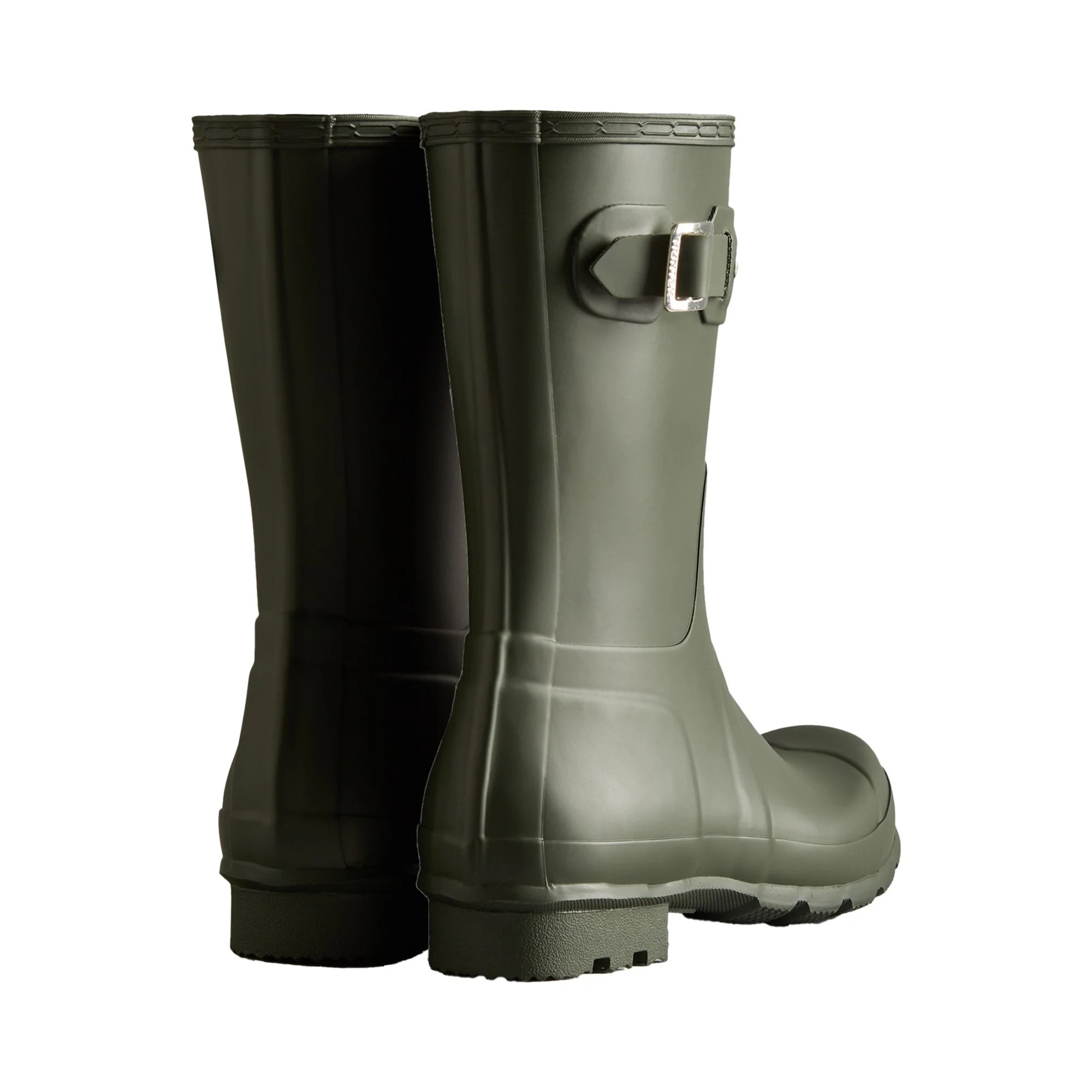 Hunter Original Short Mens Wellington Boots - Dark Olive - Image 2