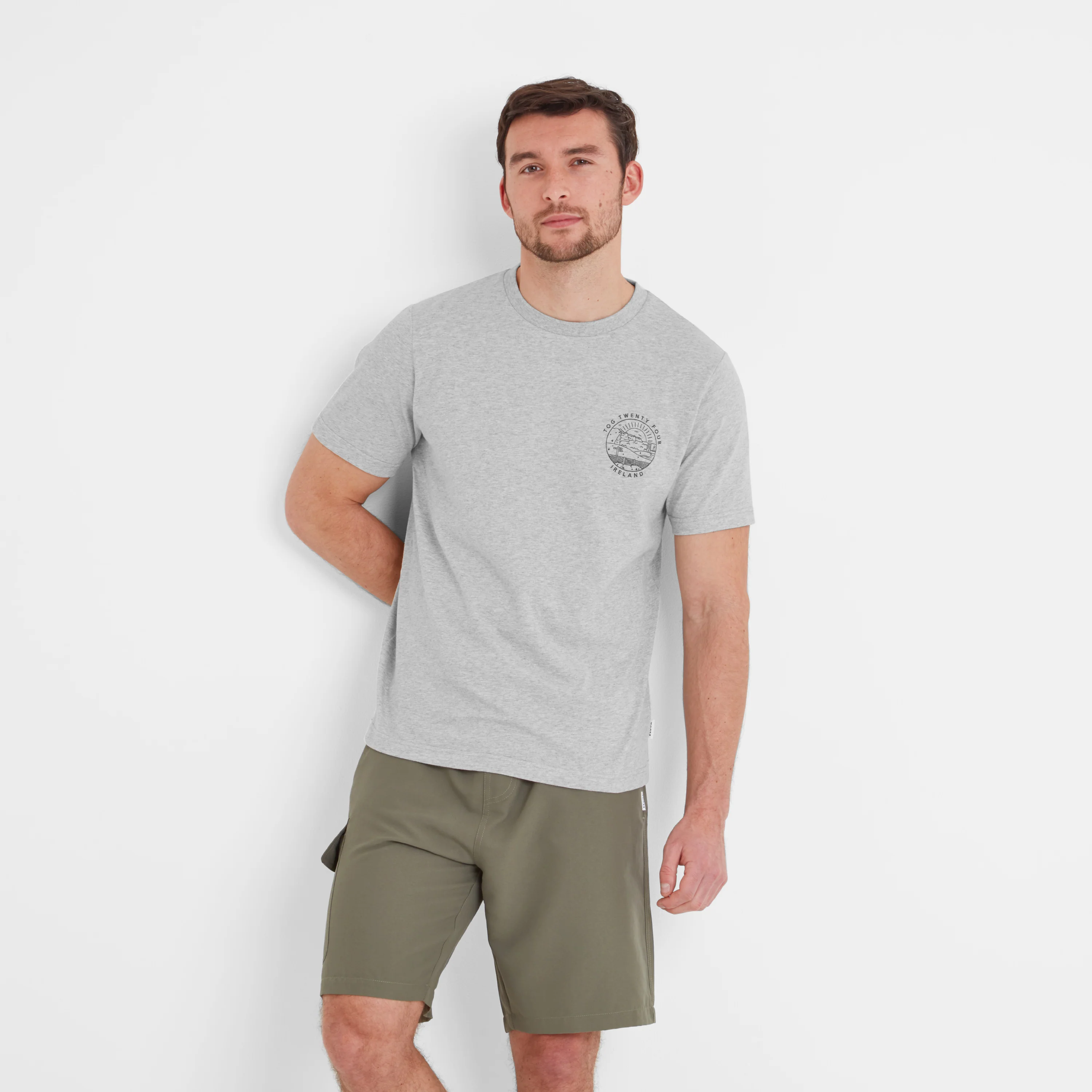 Ireland Mens 100% Cotton T-Shirt - Light Grey Marl - Image 3