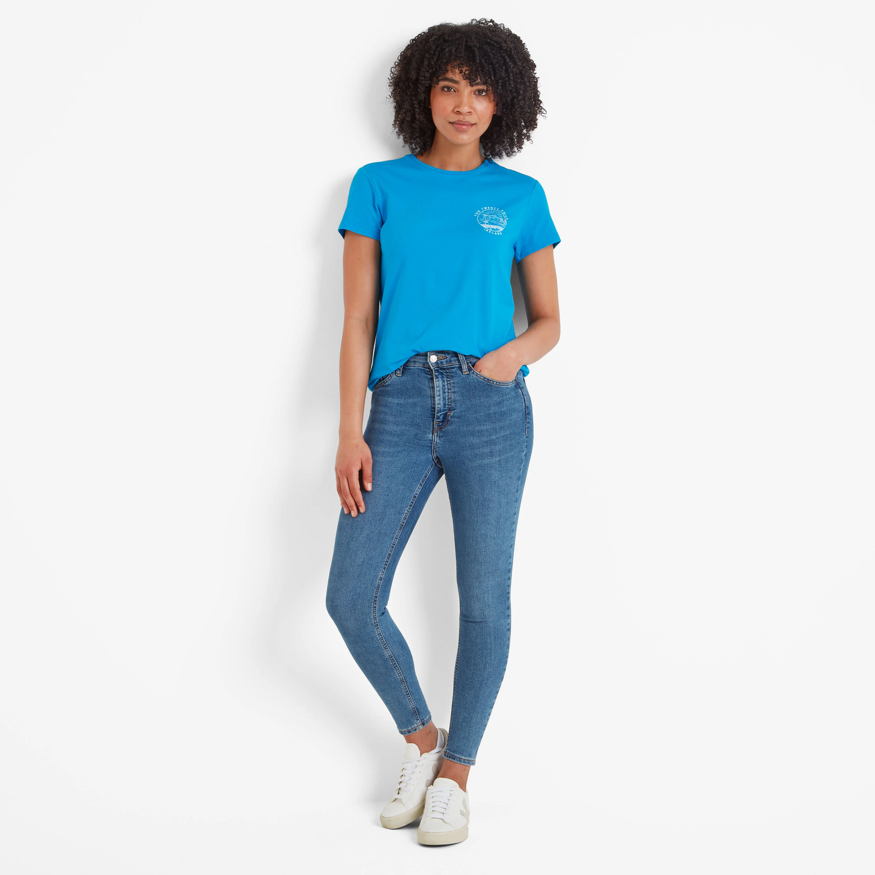 Ireland Womens 100% Cotton T-Shirt - Azure Blue - Image 3