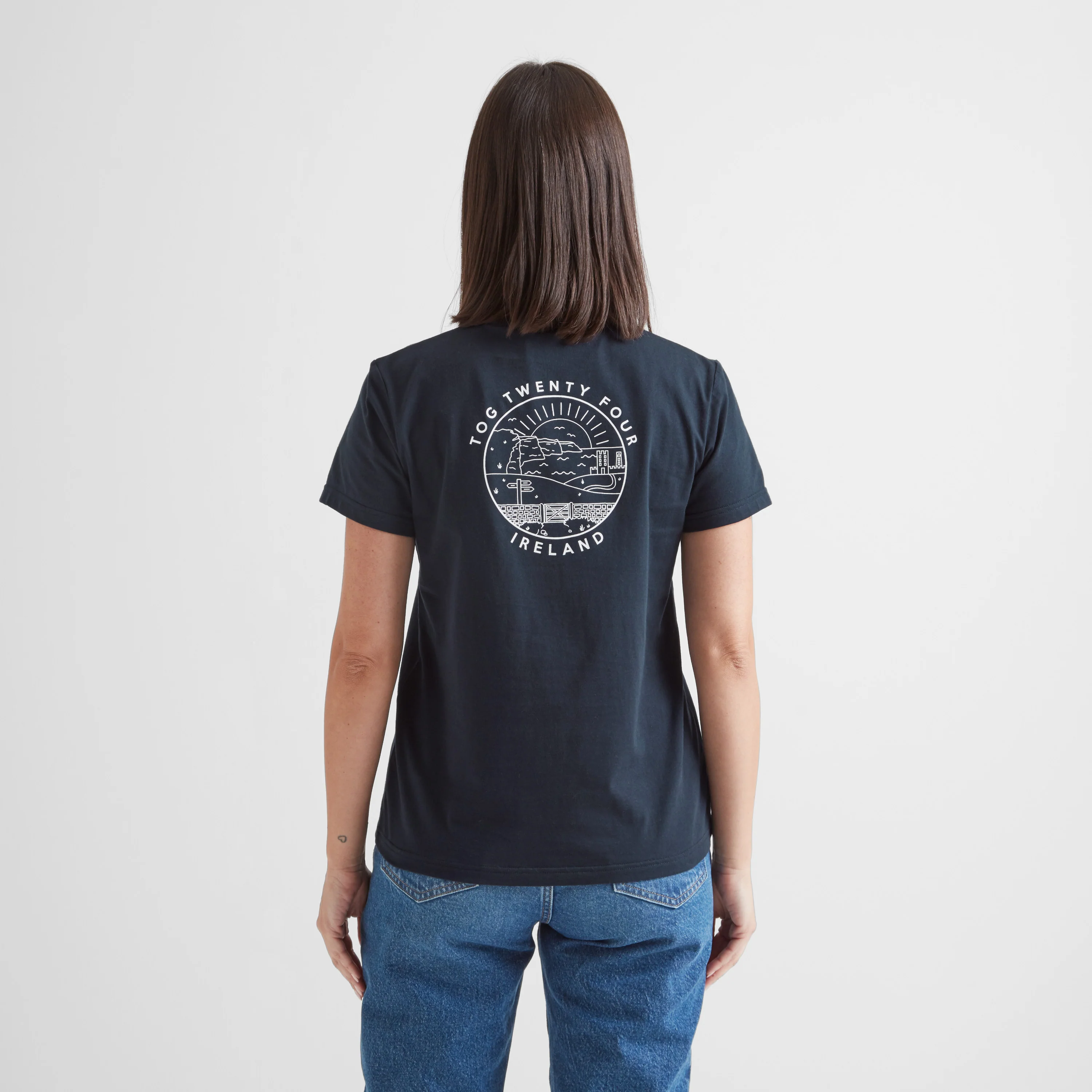 Ireland Womens 100% Cotton T-Shirt - Dark Indigo - Image 3