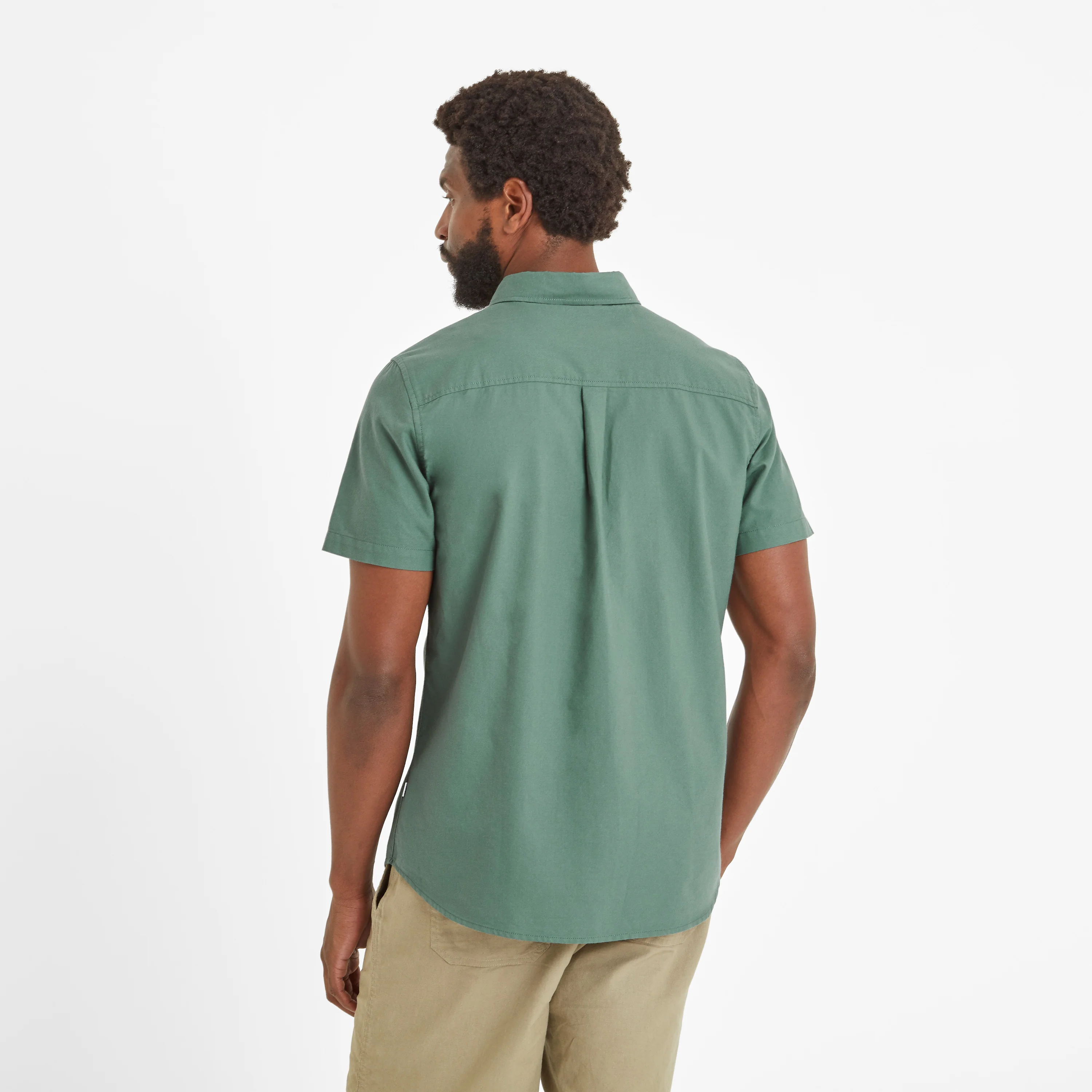 Jayden Mens 100% Cotton Short Sleeve Shirt - Light Forest - Image 3