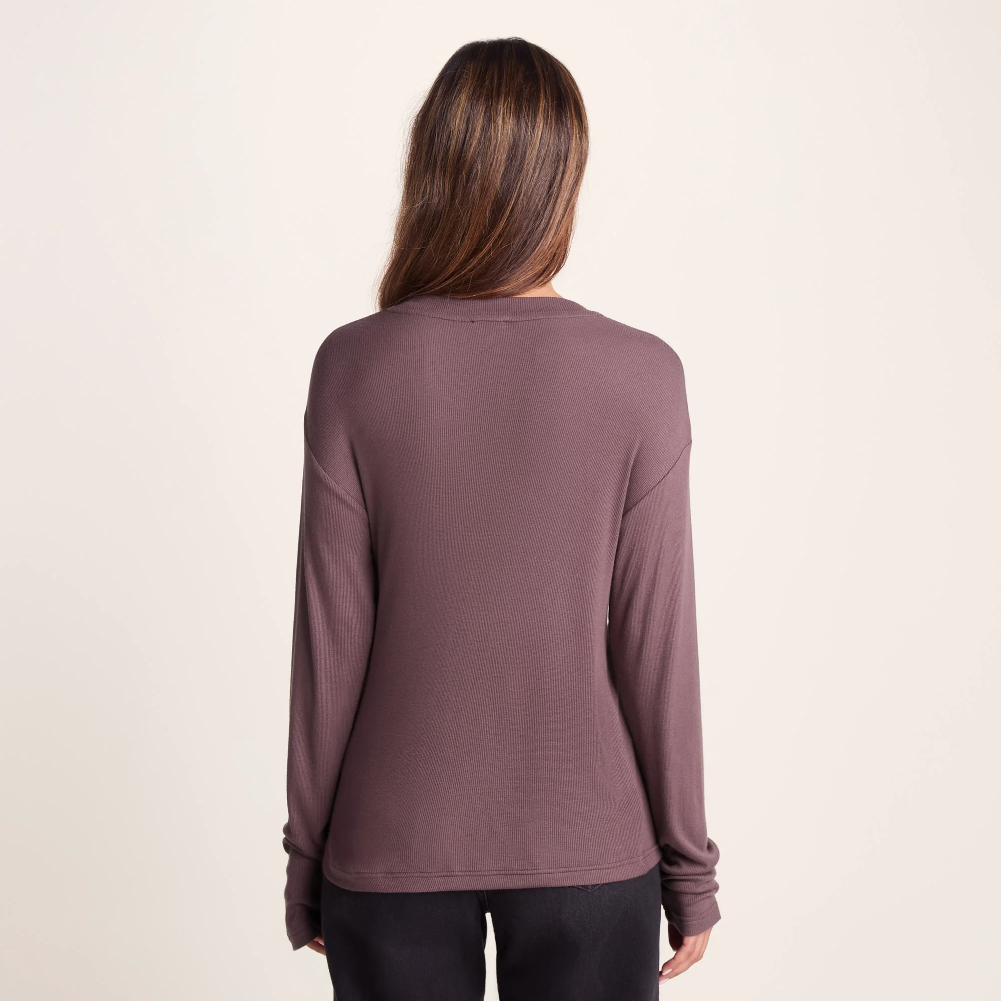 Jemma Womens Long Sleeve Supersoft T-Shirt - Dark Mauve - Image 4