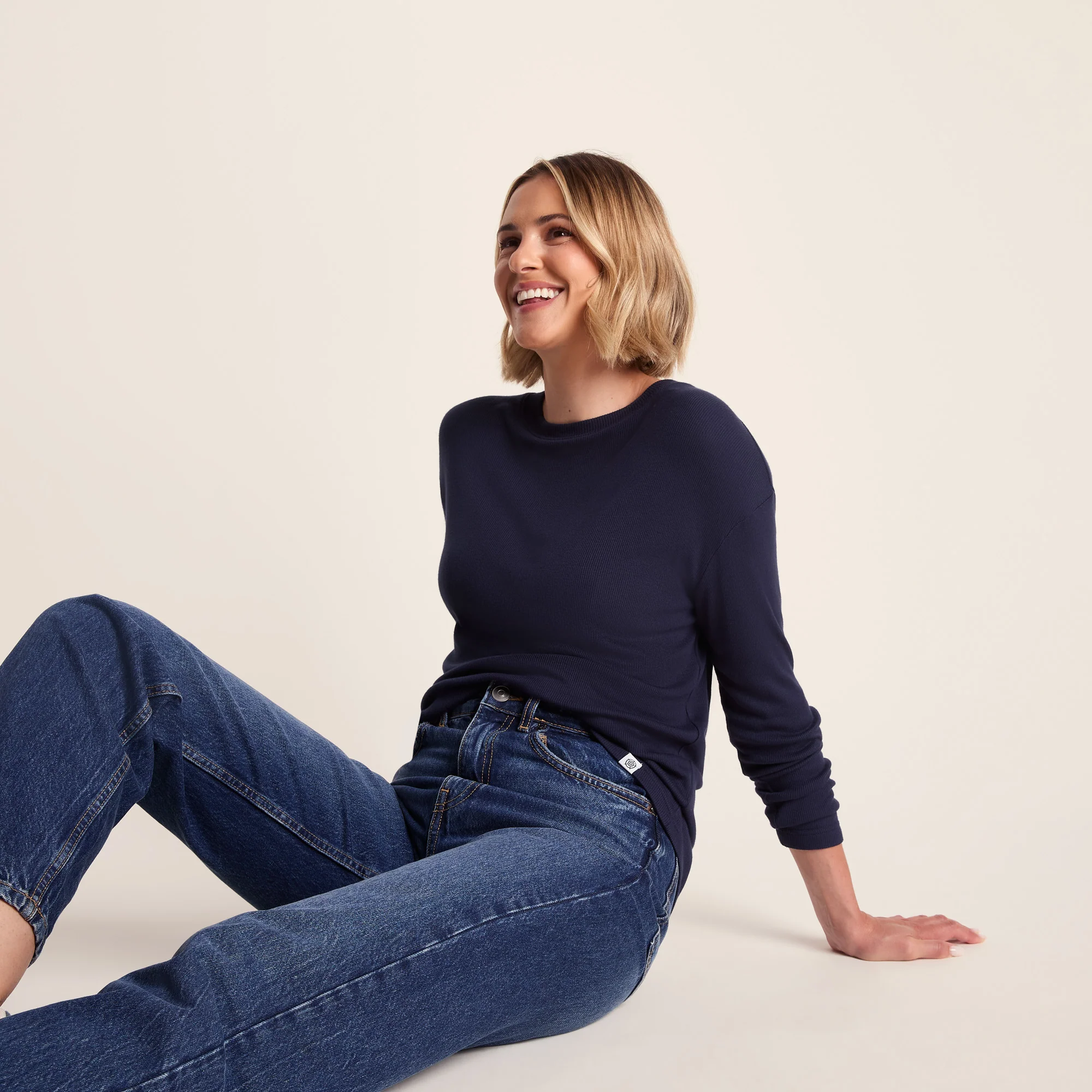 Jemma Womens Long Sleeve Supersoft T-Shirt - Oxford Blue - Image 4