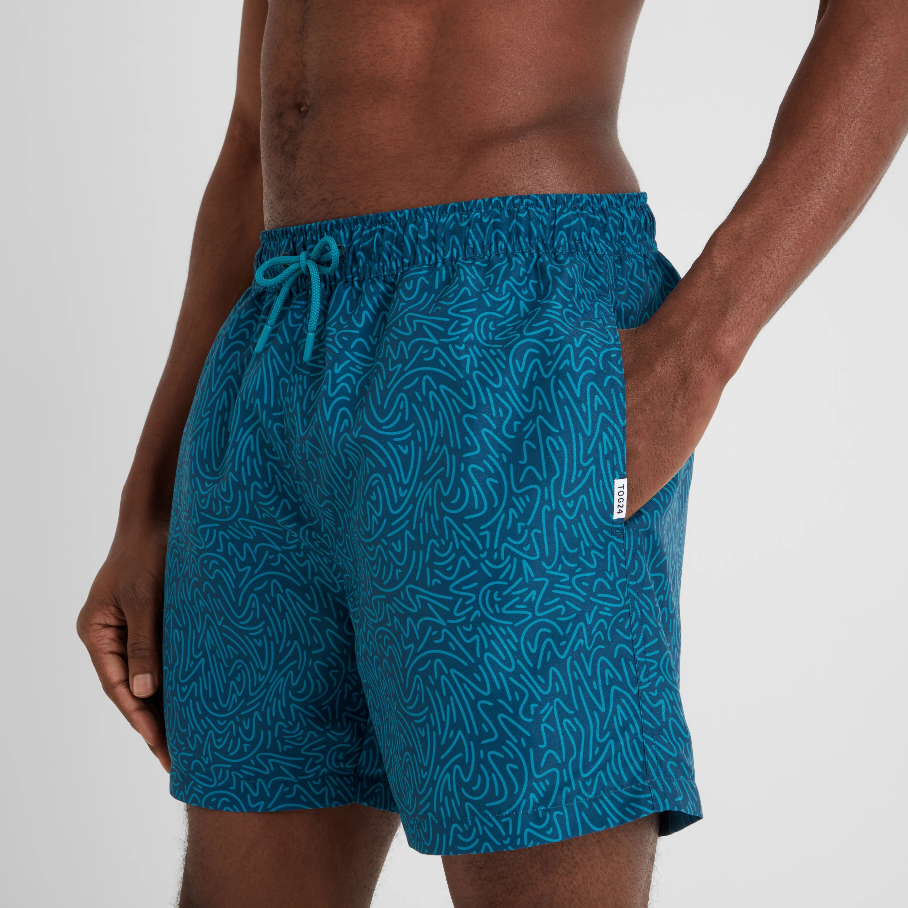 Kai Mens Swimshorts - Night Sea Sketch Print - Image 8