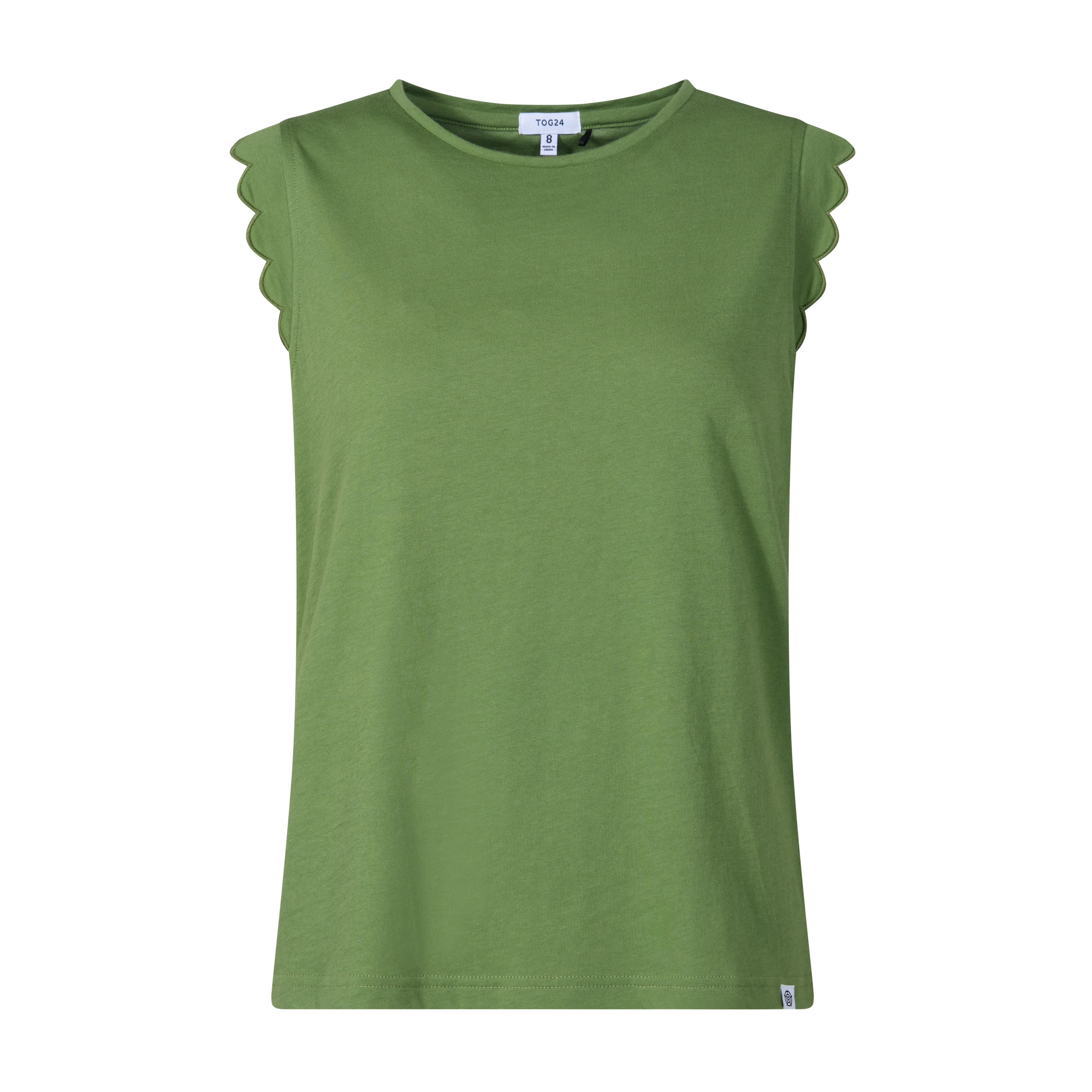 Katie Womens 100% Cotton Supersoft Vest - Dark Matcha - Image 6