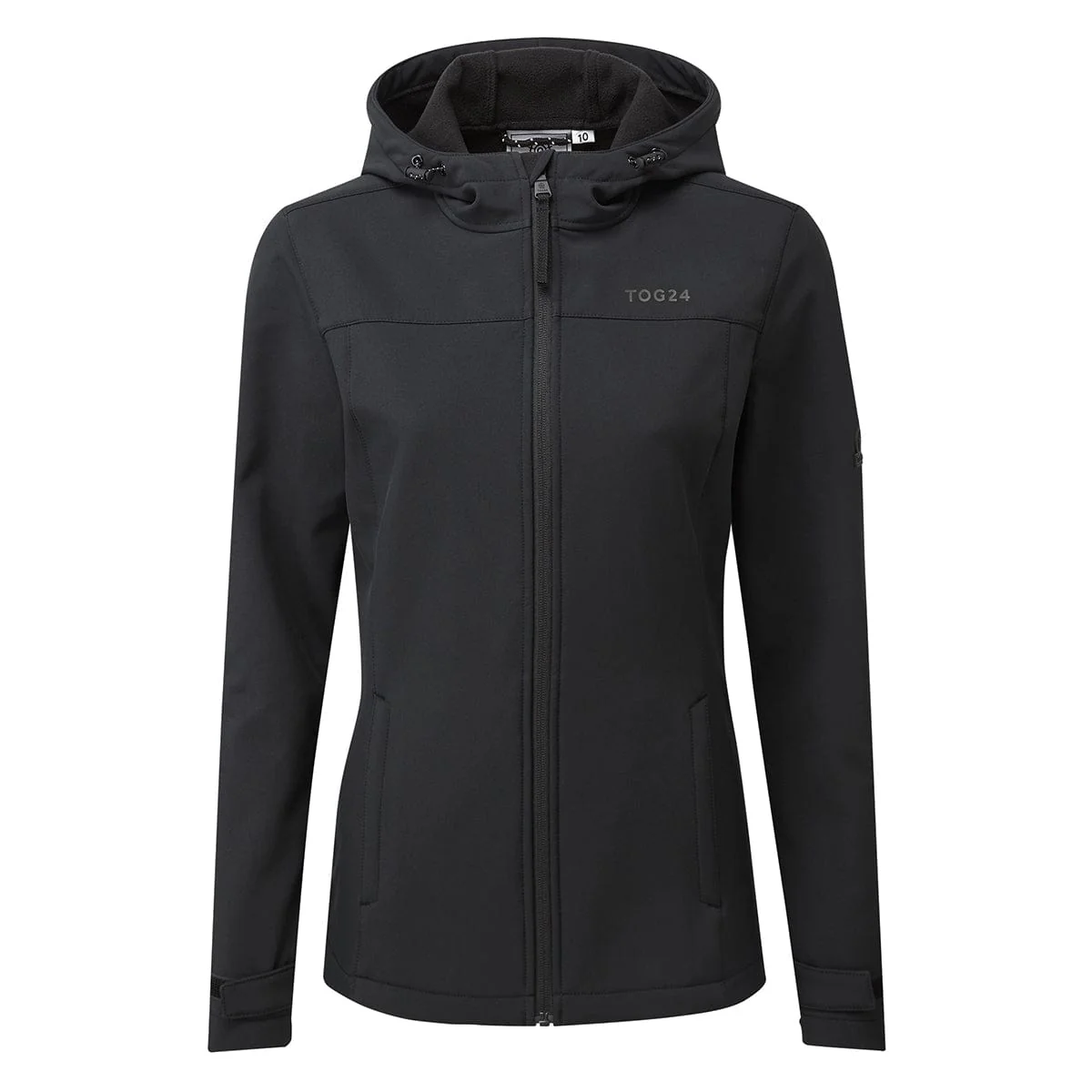 Keld Womens Shower Resistant Hooded Softshell Jacket - Black - Image 8