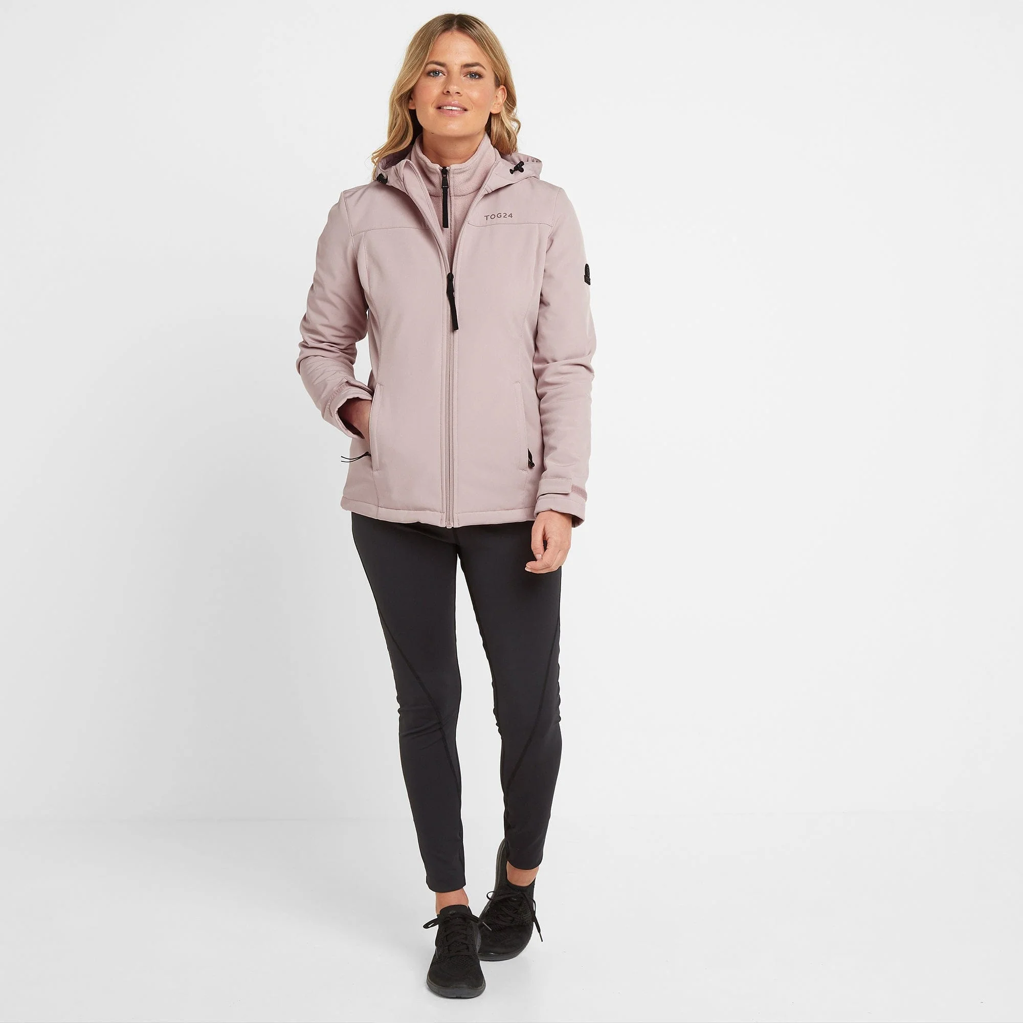 Keld Womens Shower Resistant Hooded Softshell Jacket - Dusky Pink - Image 6