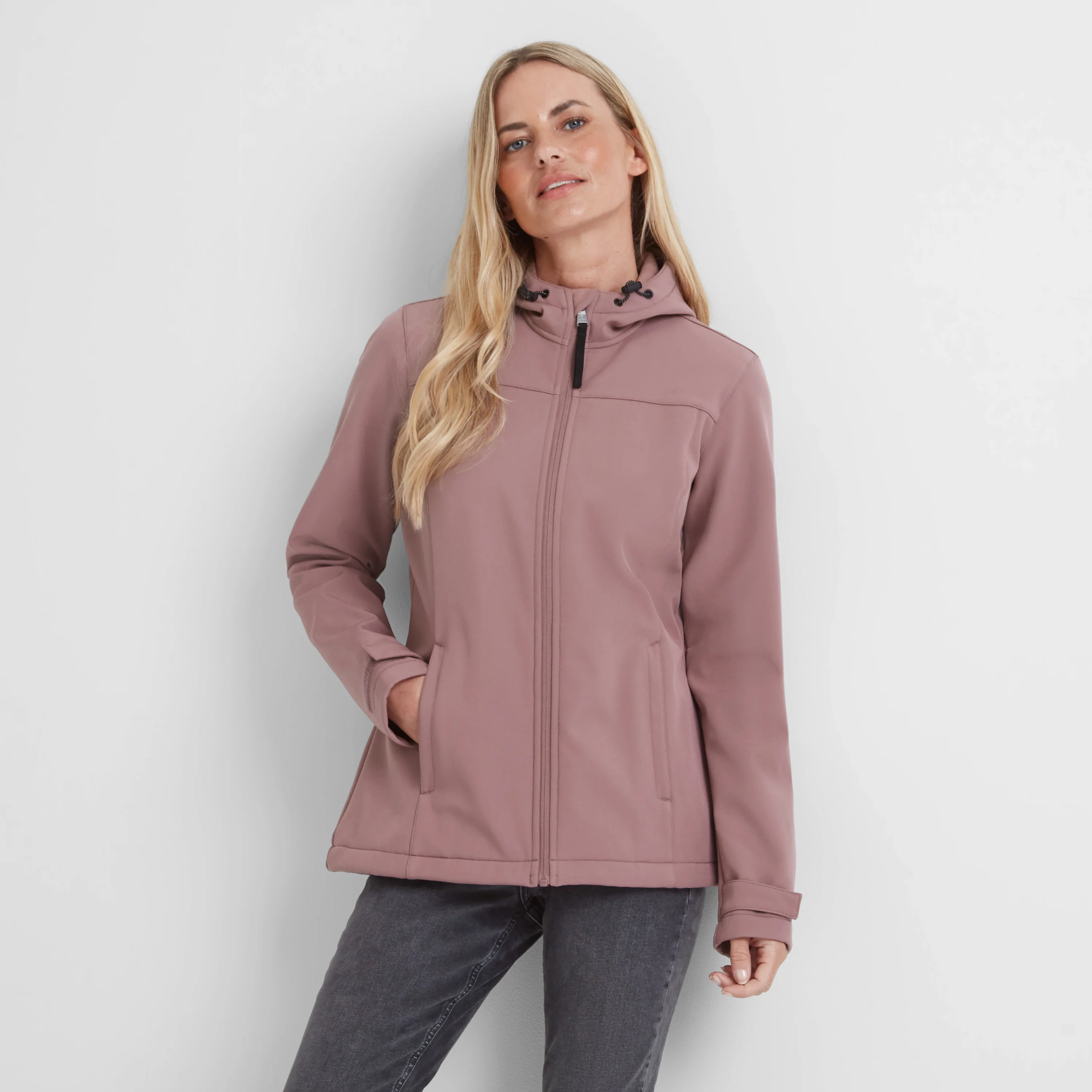 Keld Womens Shower Resistant Hooded Softshell Jacket - Mauve
