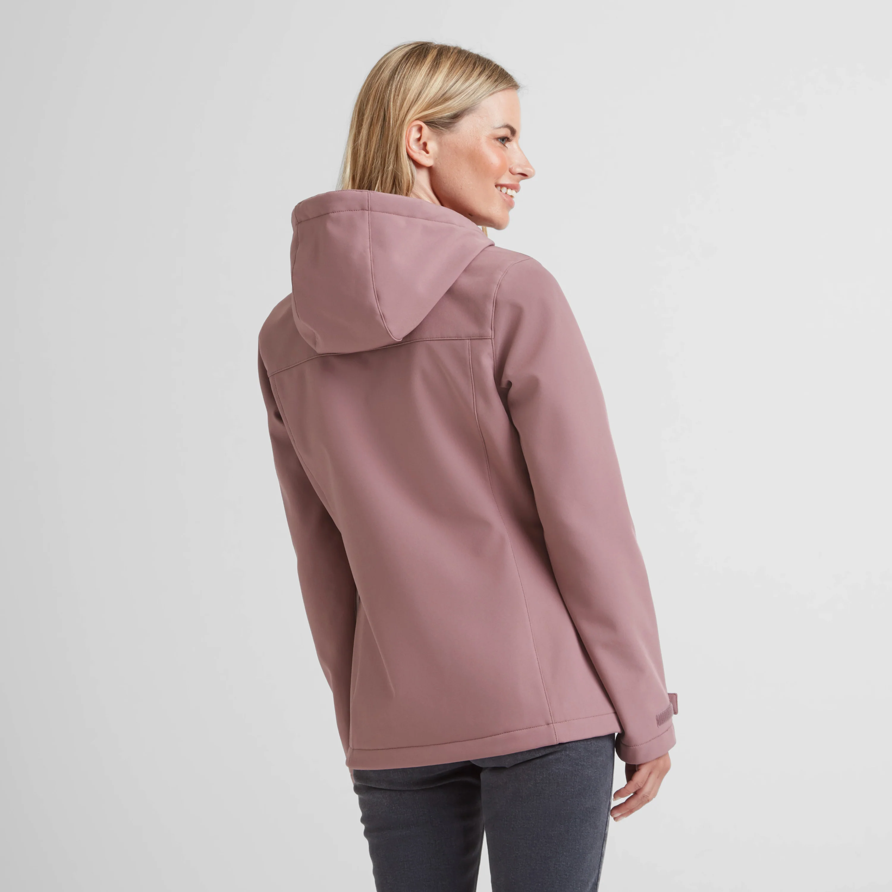 Keld Womens Shower Resistant Hooded Softshell Jacket - Mauve - Image 4