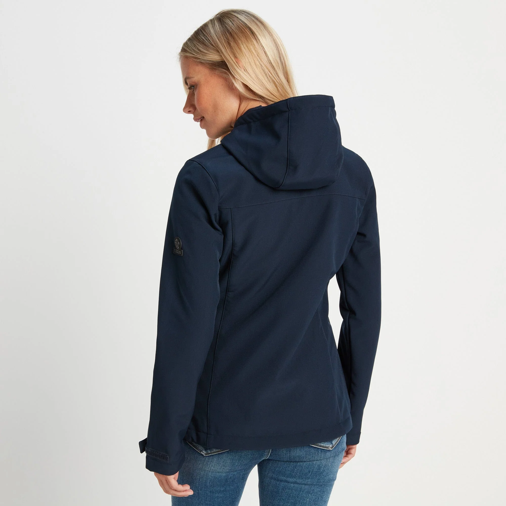 Keld Womens Shower Resistant Hooded Softshell Jacket - Navy - Image 5