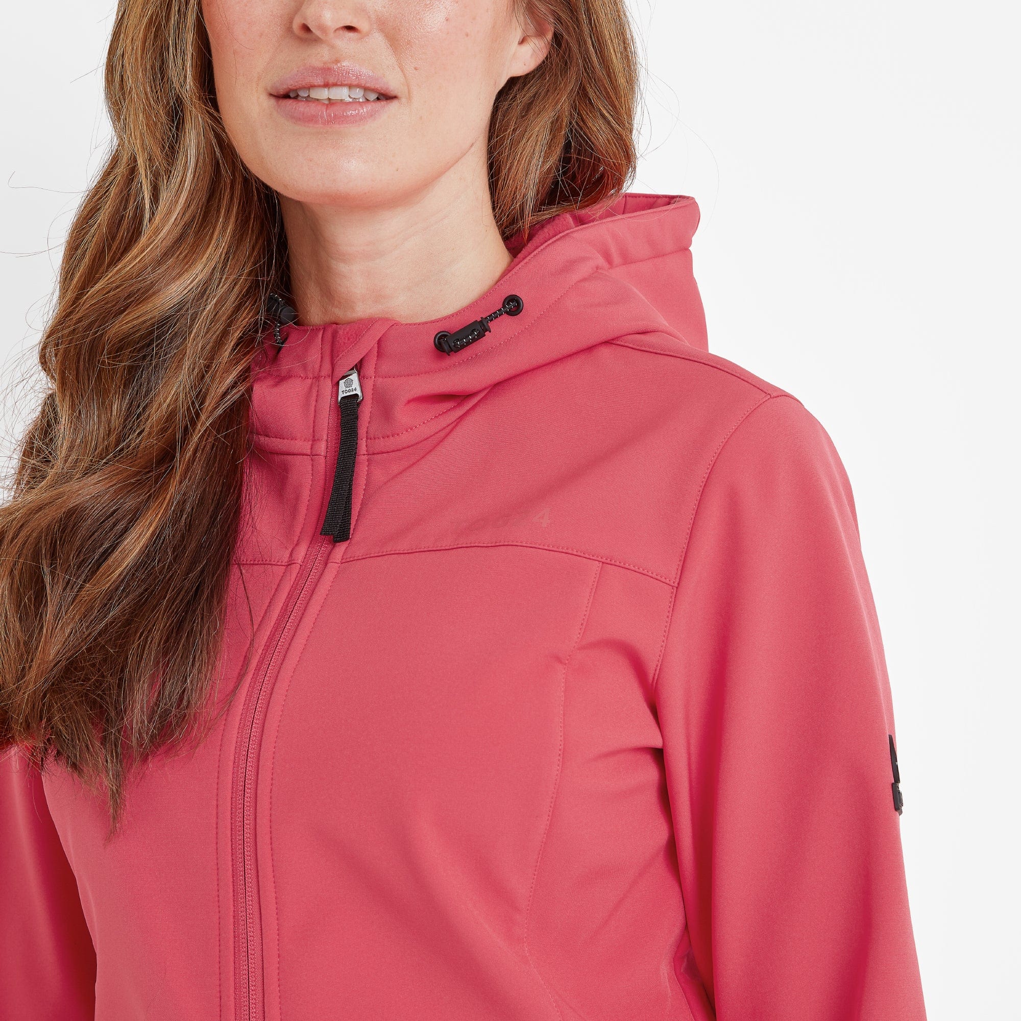 Keld Womens Shower Resistant Hooded Softshell Jacket - Sunset Coral - Image 5