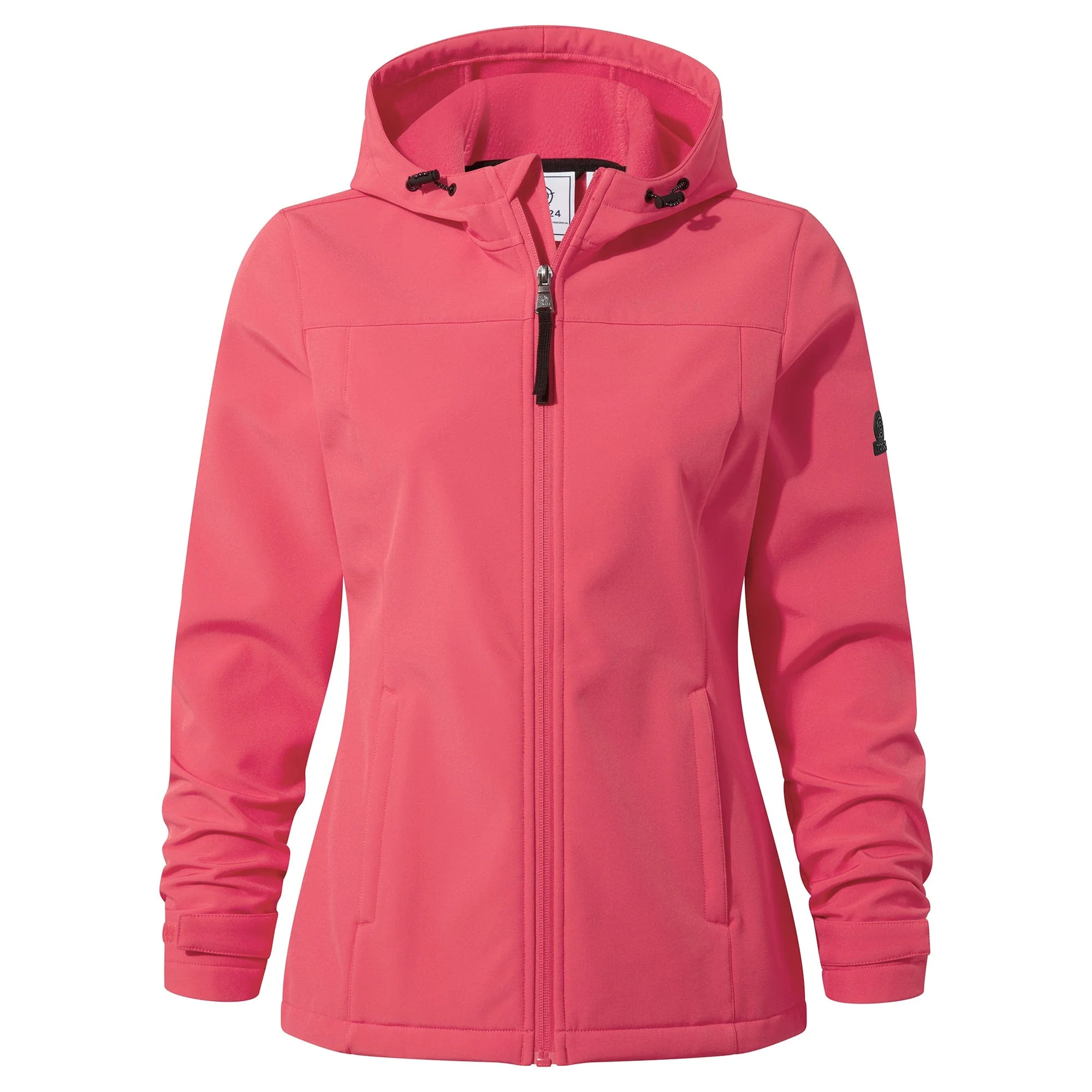 Keld Womens Shower Resistant Hooded Softshell Jacket - Sunset Coral - Image 7