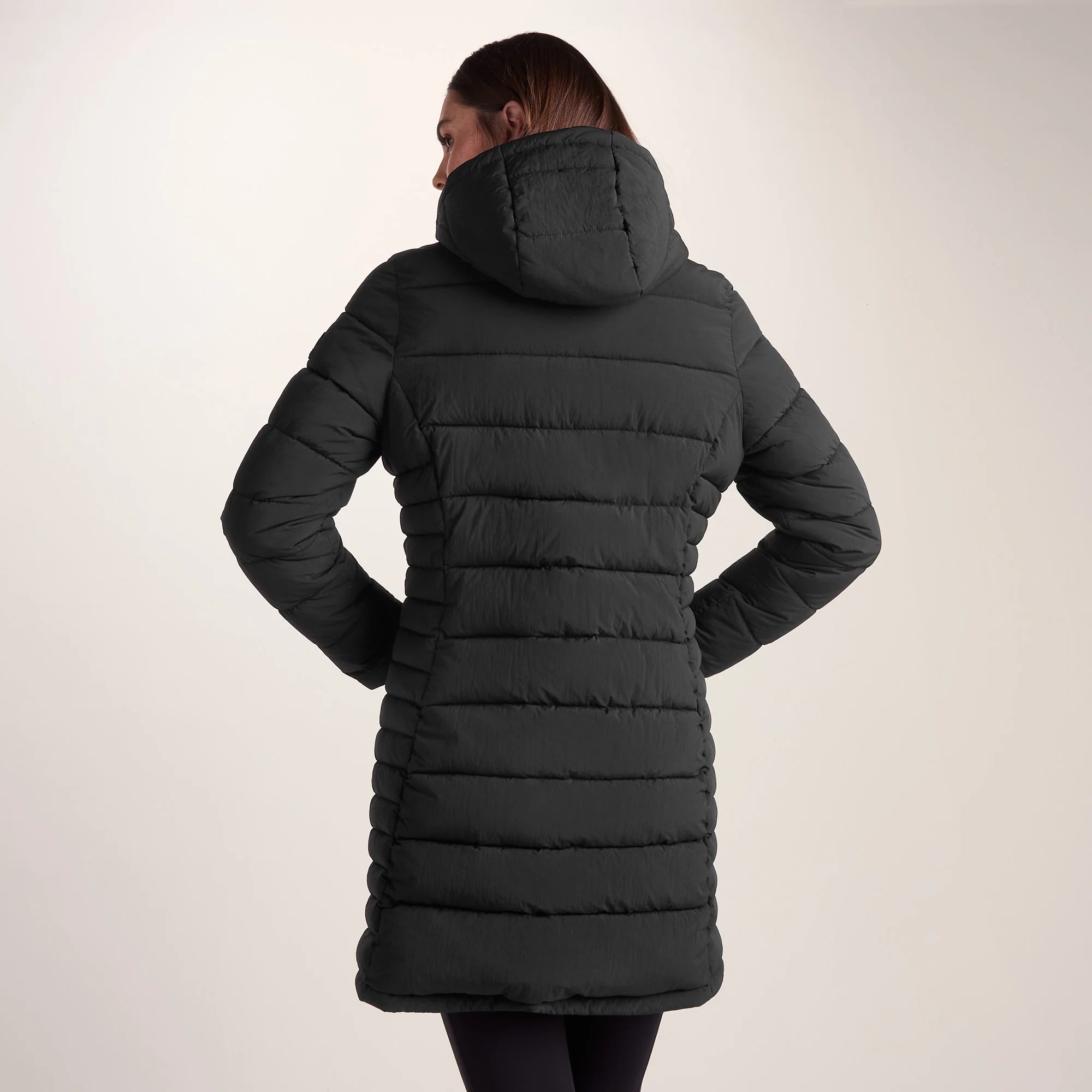 Kirkham Womens Long Shower Resistant Insulated Jacket - Black - Image 4
