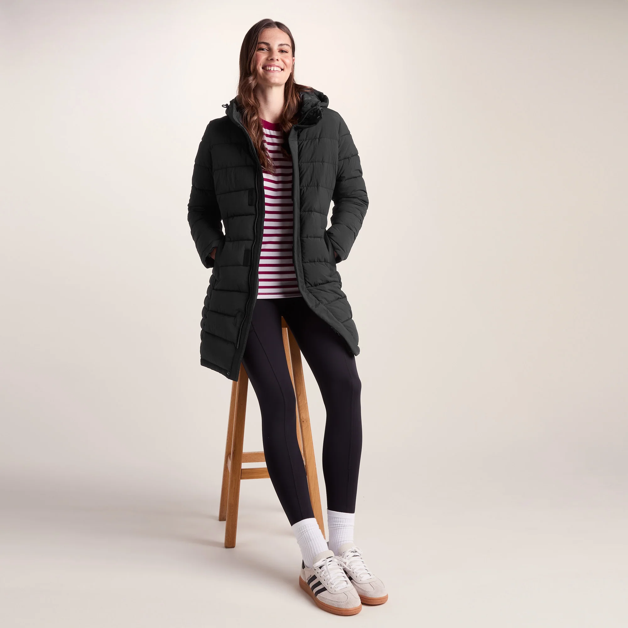 Kirkham Womens Long Shower Resistant Insulated Jacket - Black - Image 5