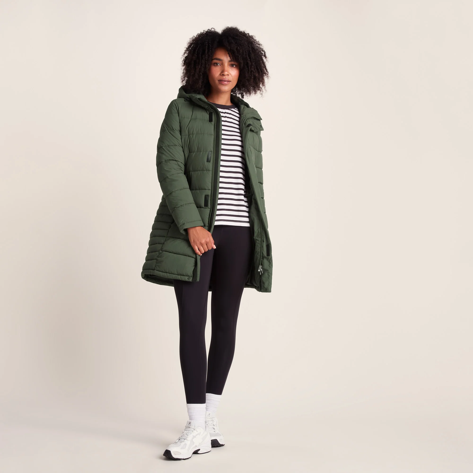Kirkham Womens Long Shower Resistant Insulated Jacket - Dark Green - Image 4