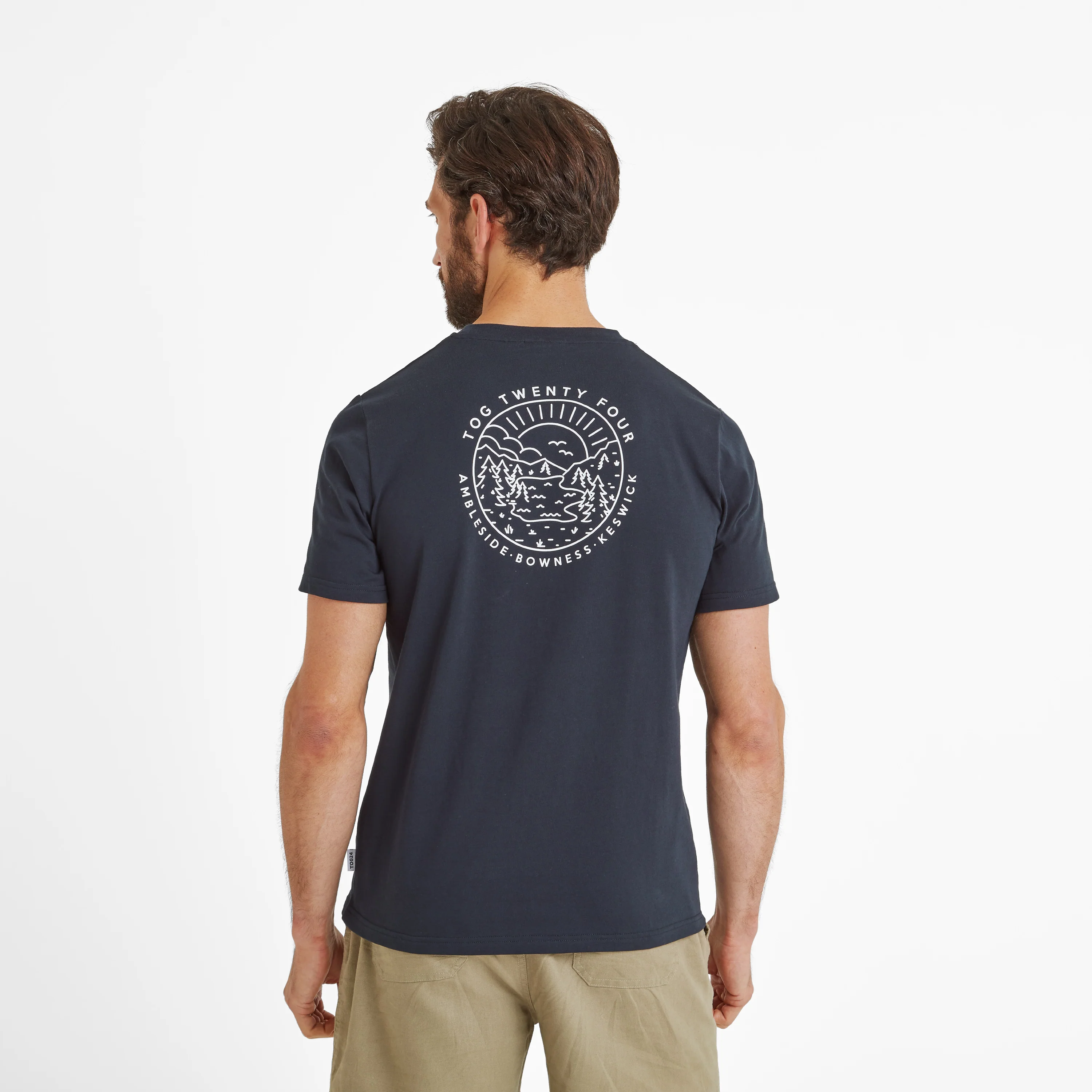 Lakes Mens 100% Cotton Supersoft T-Shirt - Dark Indigo - Image 2