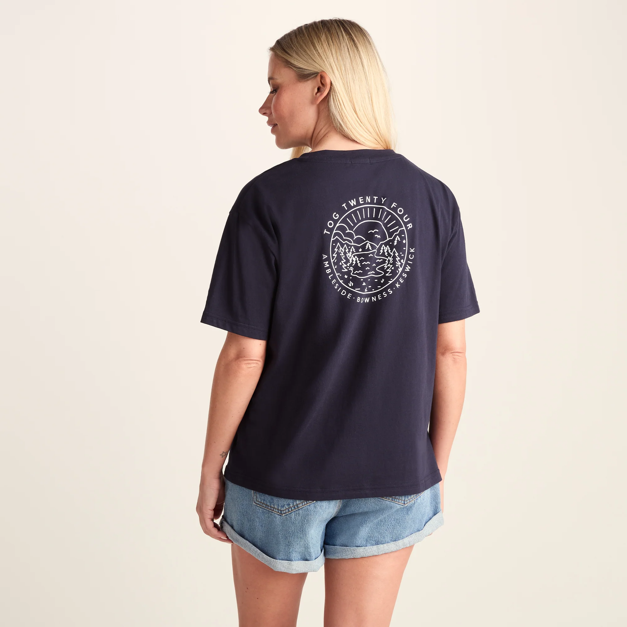 Lakeside Womens 100% Cotton Supersoft Relaxed Fit T-Shirt - Dark Indigo - Image 3
