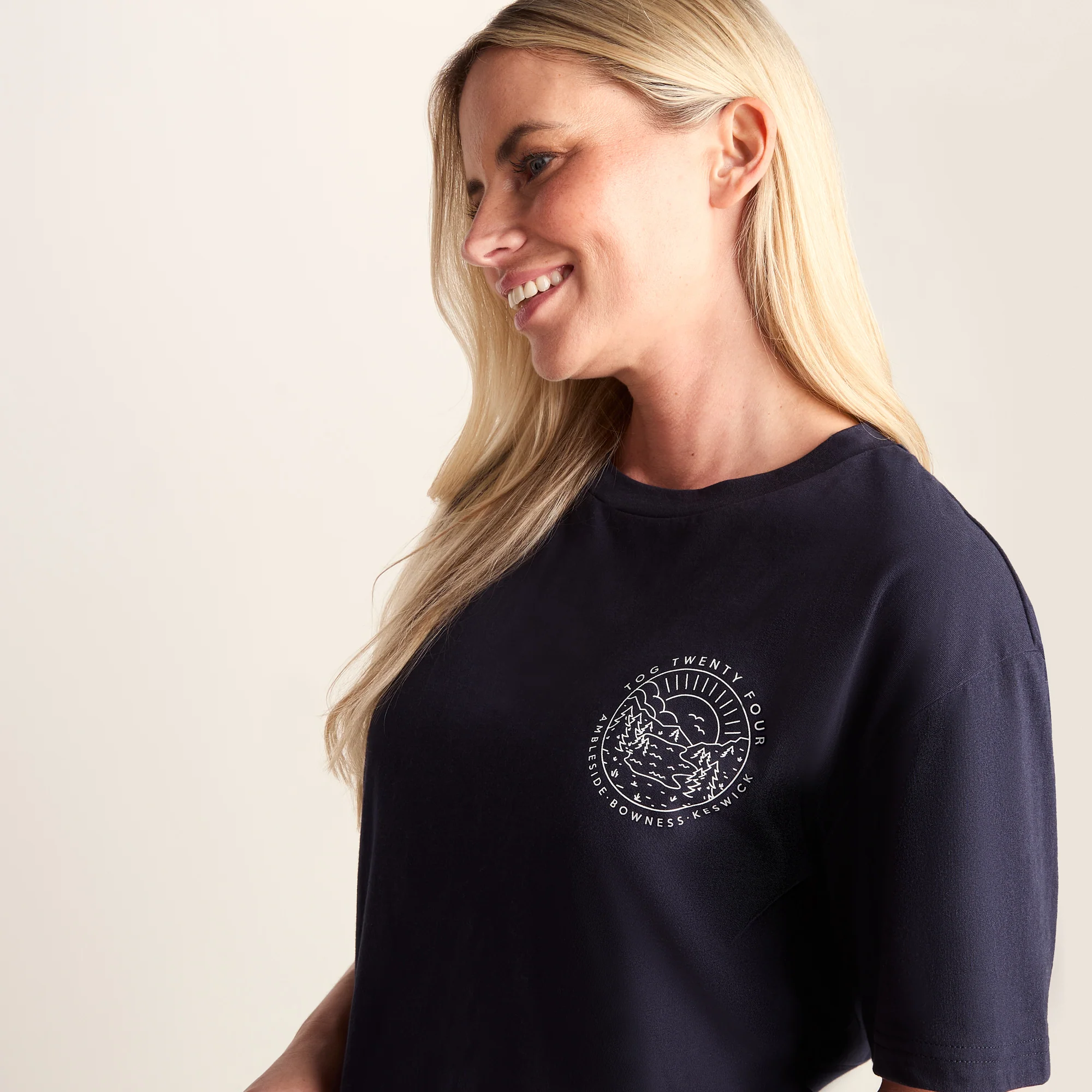 Lakeside Womens 100% Cotton Supersoft Relaxed Fit T-Shirt - Dark Indigo - Image 5