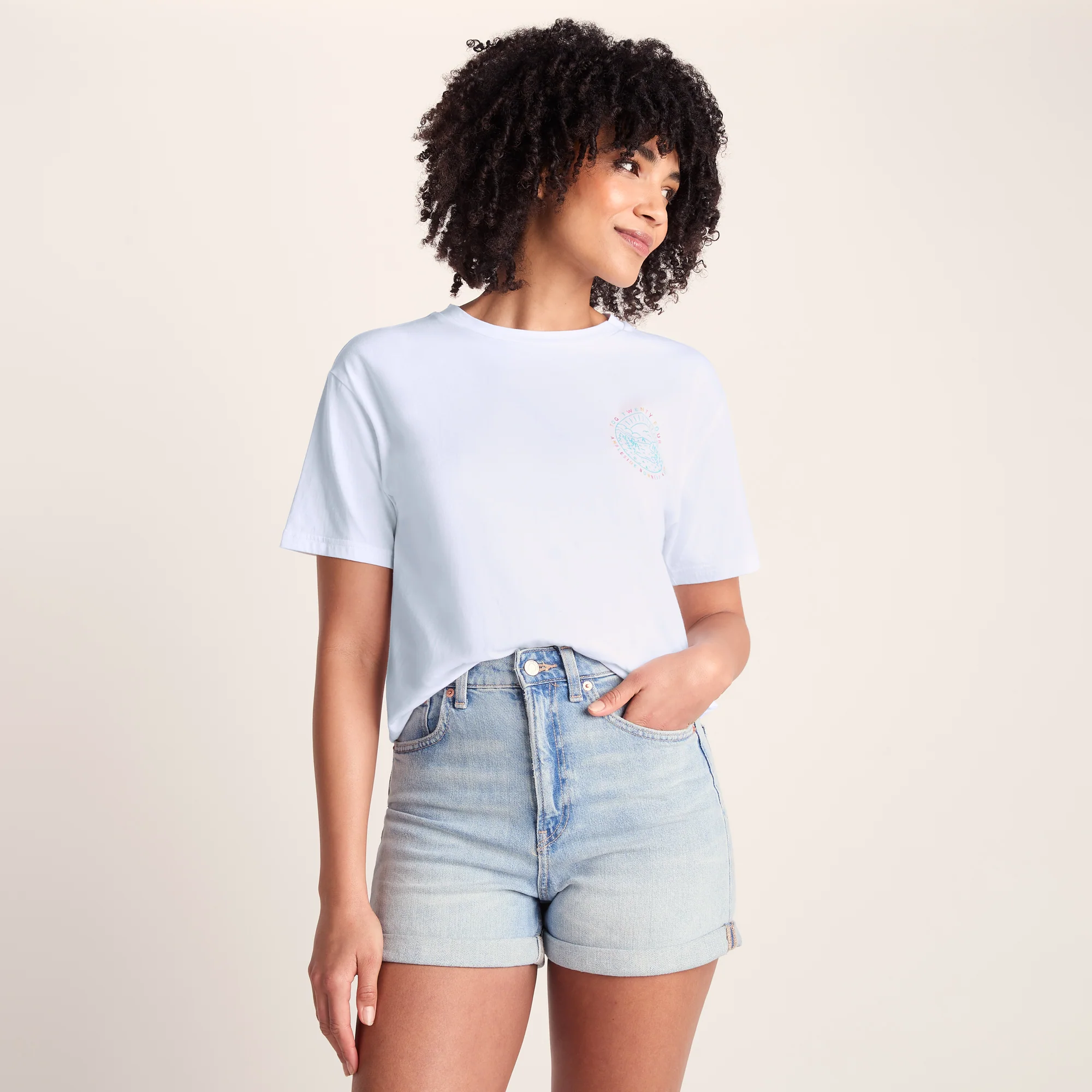 Lakeside Womens 100% Cotton Supersoft Relaxed Fit T-Shirt - Optic White